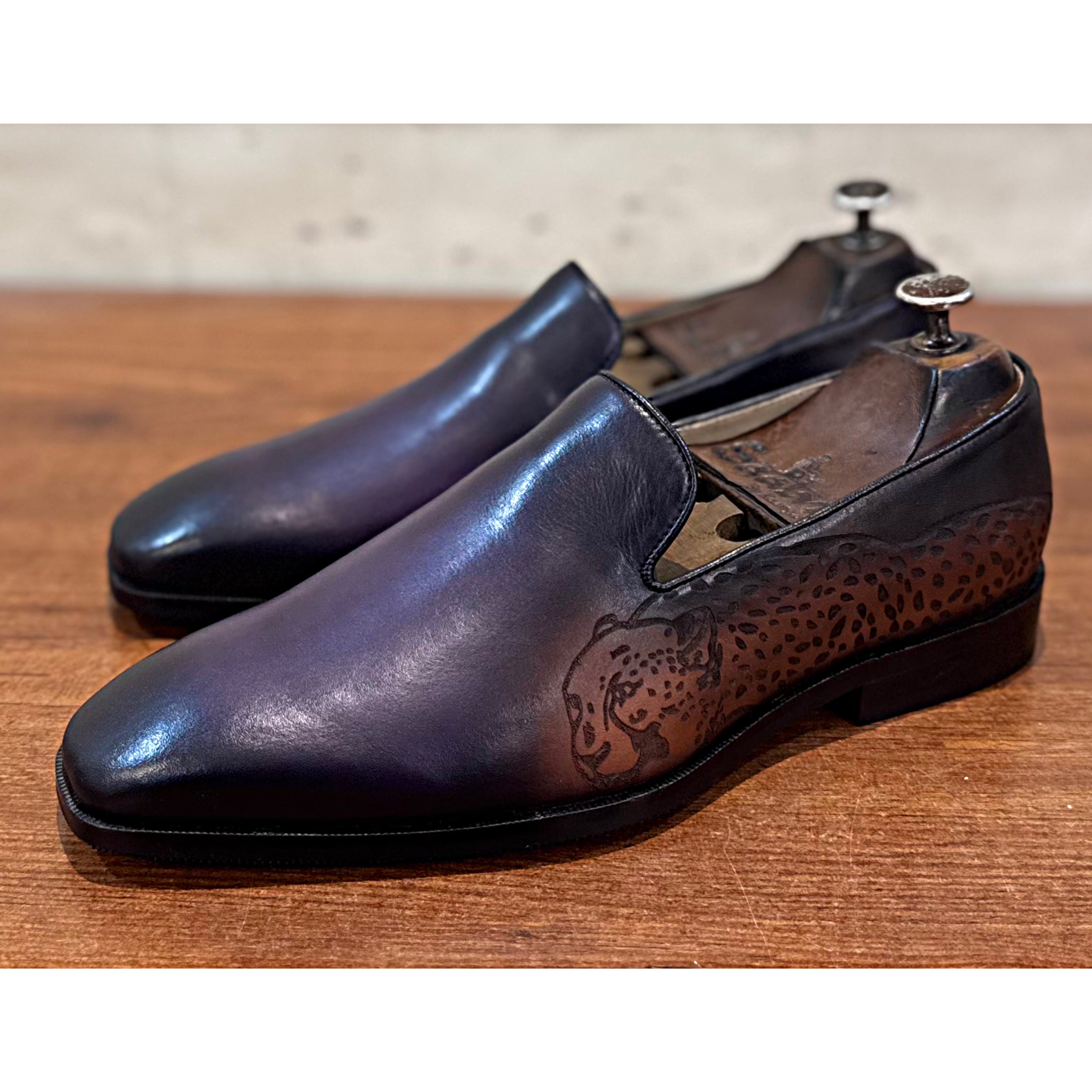 Blue Hand Patina Loafers Tiger