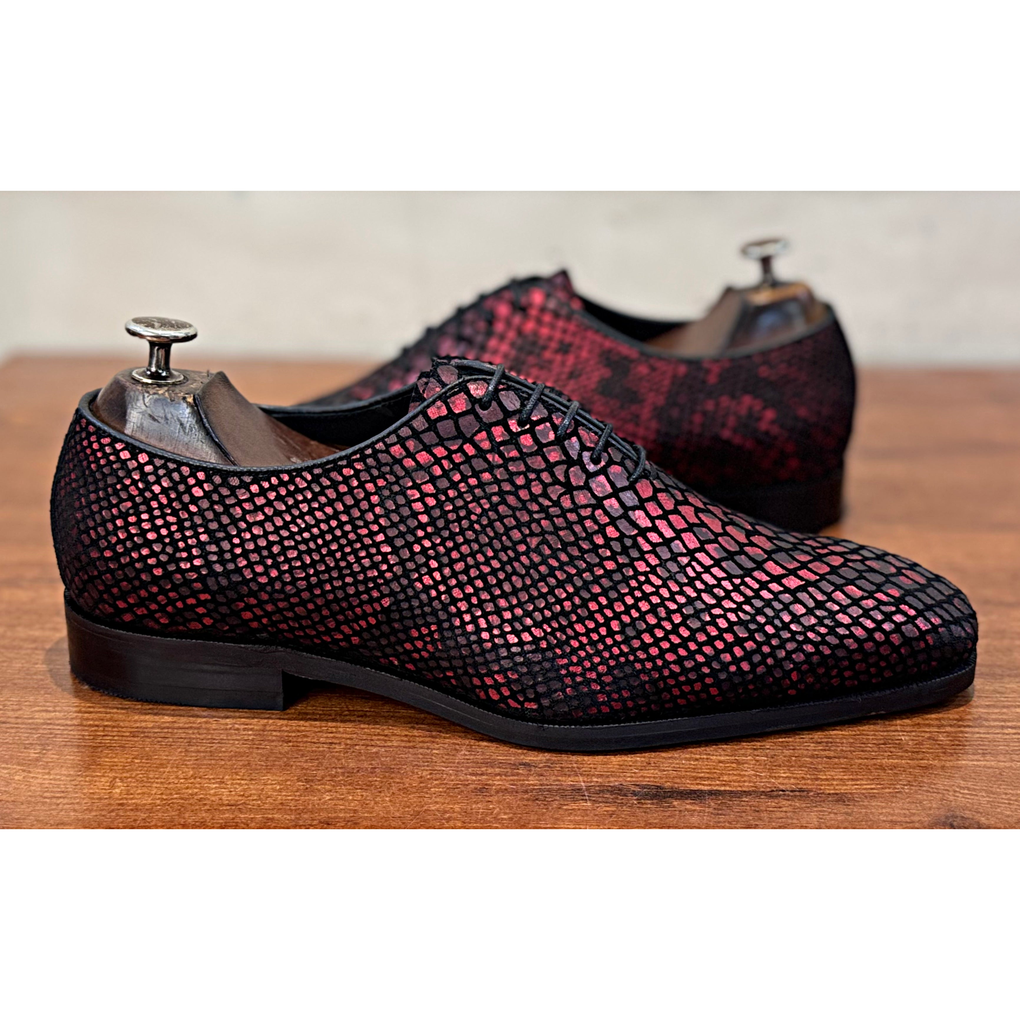 Red Snake Foil Oxfords