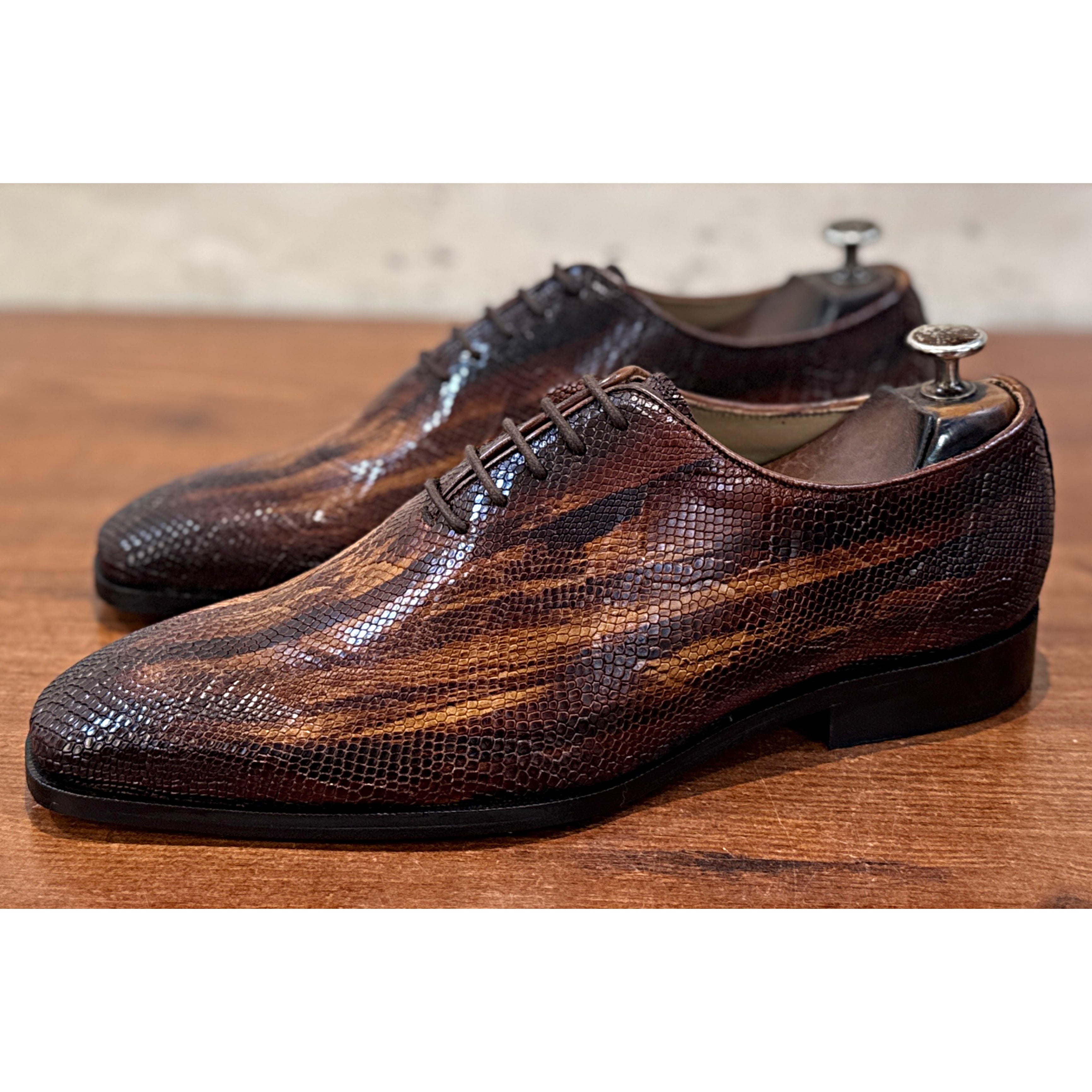 Imperial Marrone Lizard Oxford Shoes
