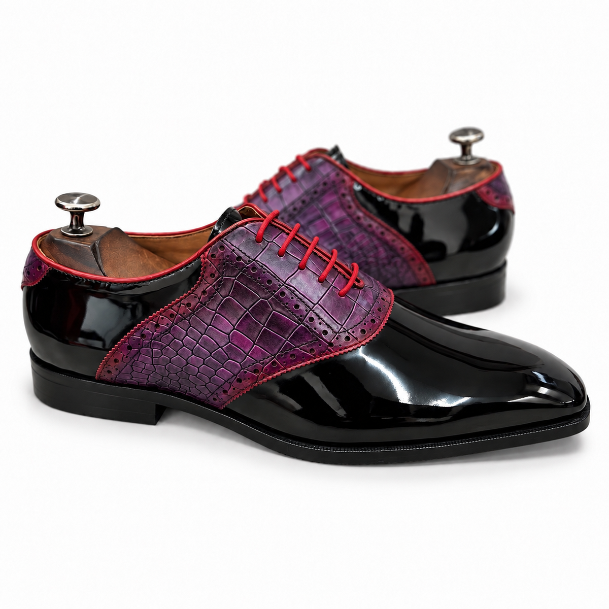 Noir Merlot Croco Oxfords