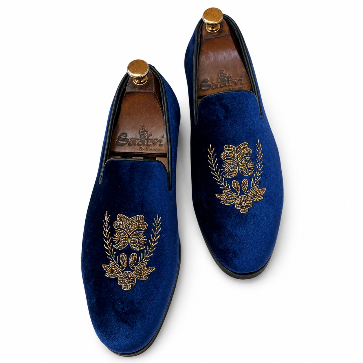 Blue Velvet Multi Colour Slipons