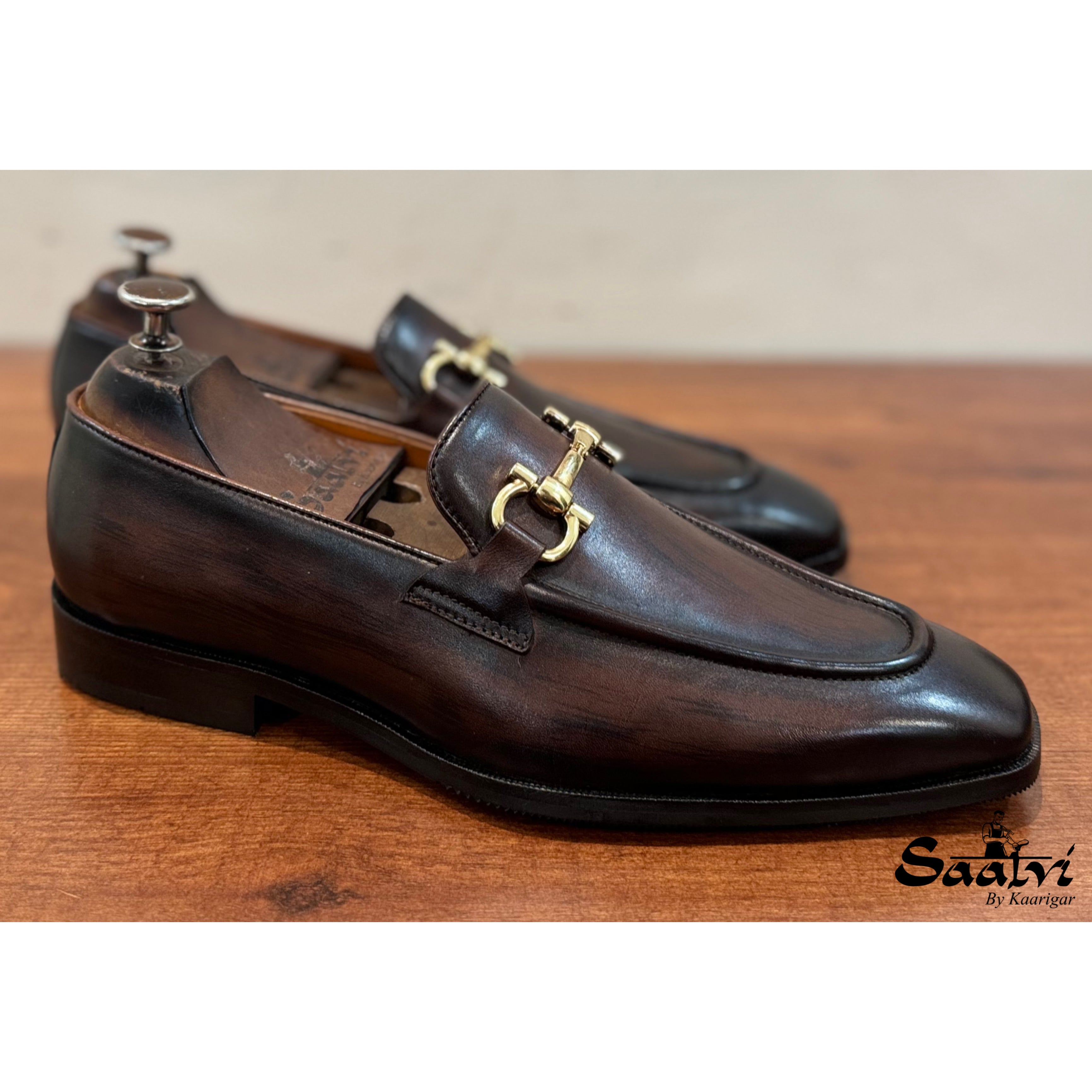 Brown Wood Finished Loafers - T