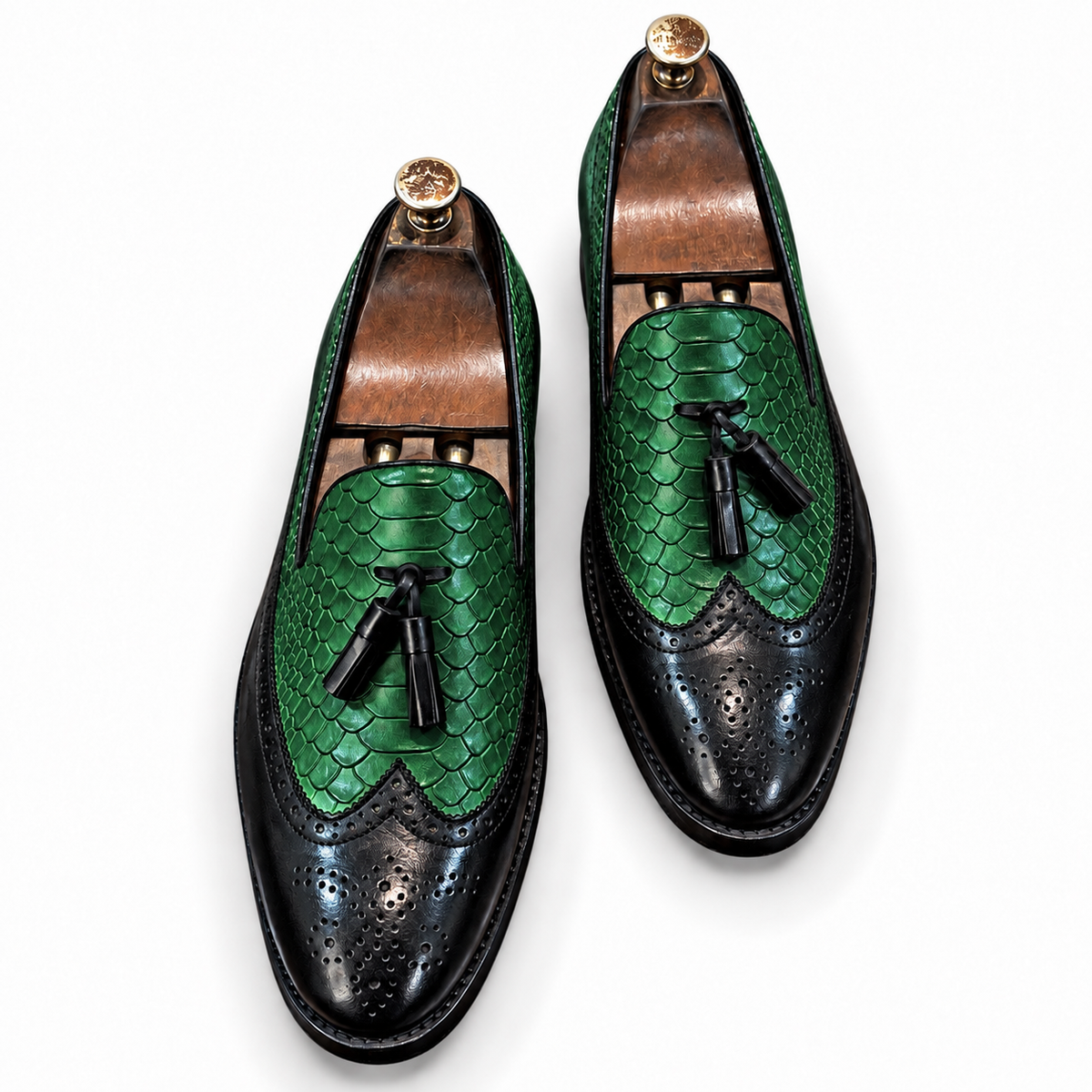 Emerald Noir Tassel Loafers