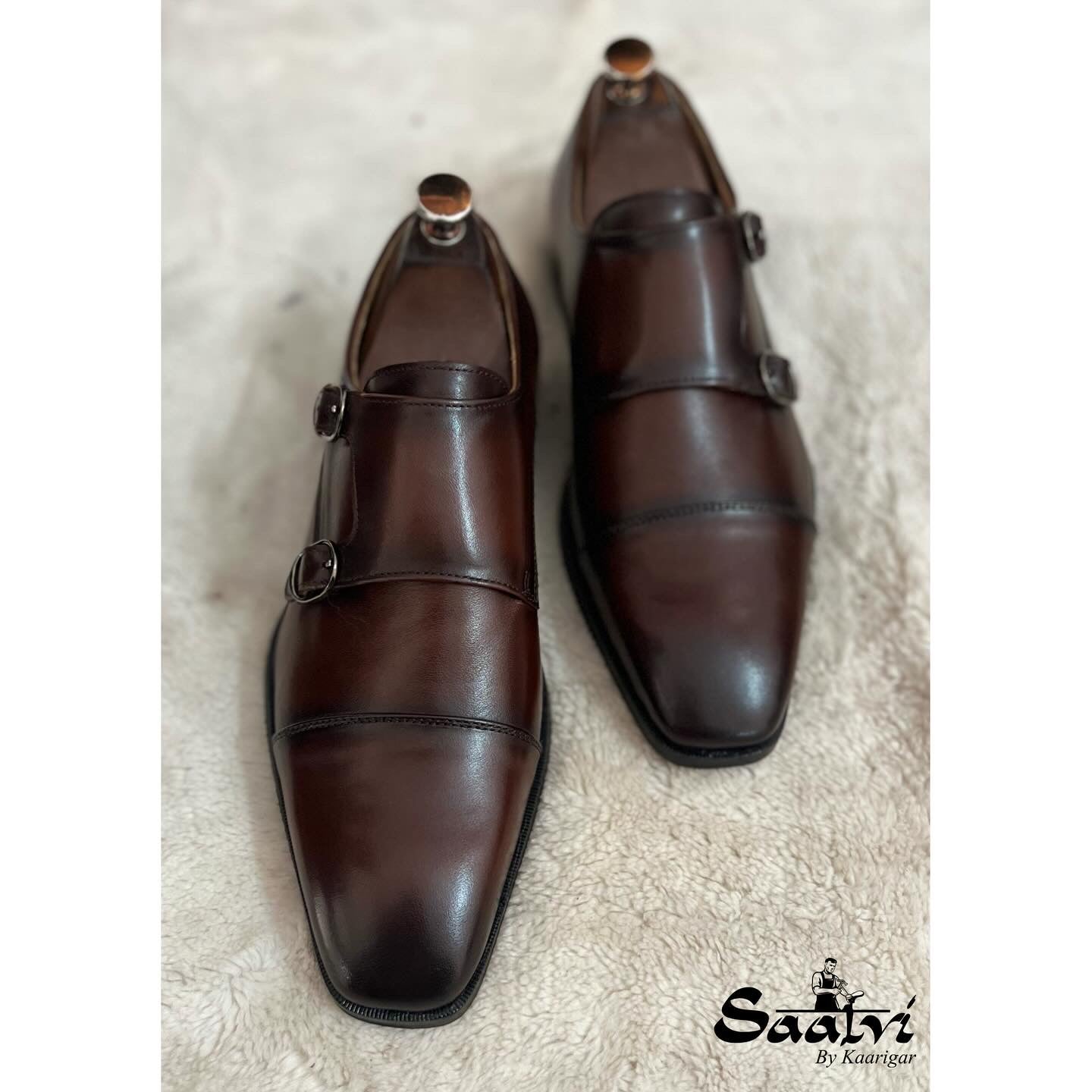Brown Leather Monk Straps