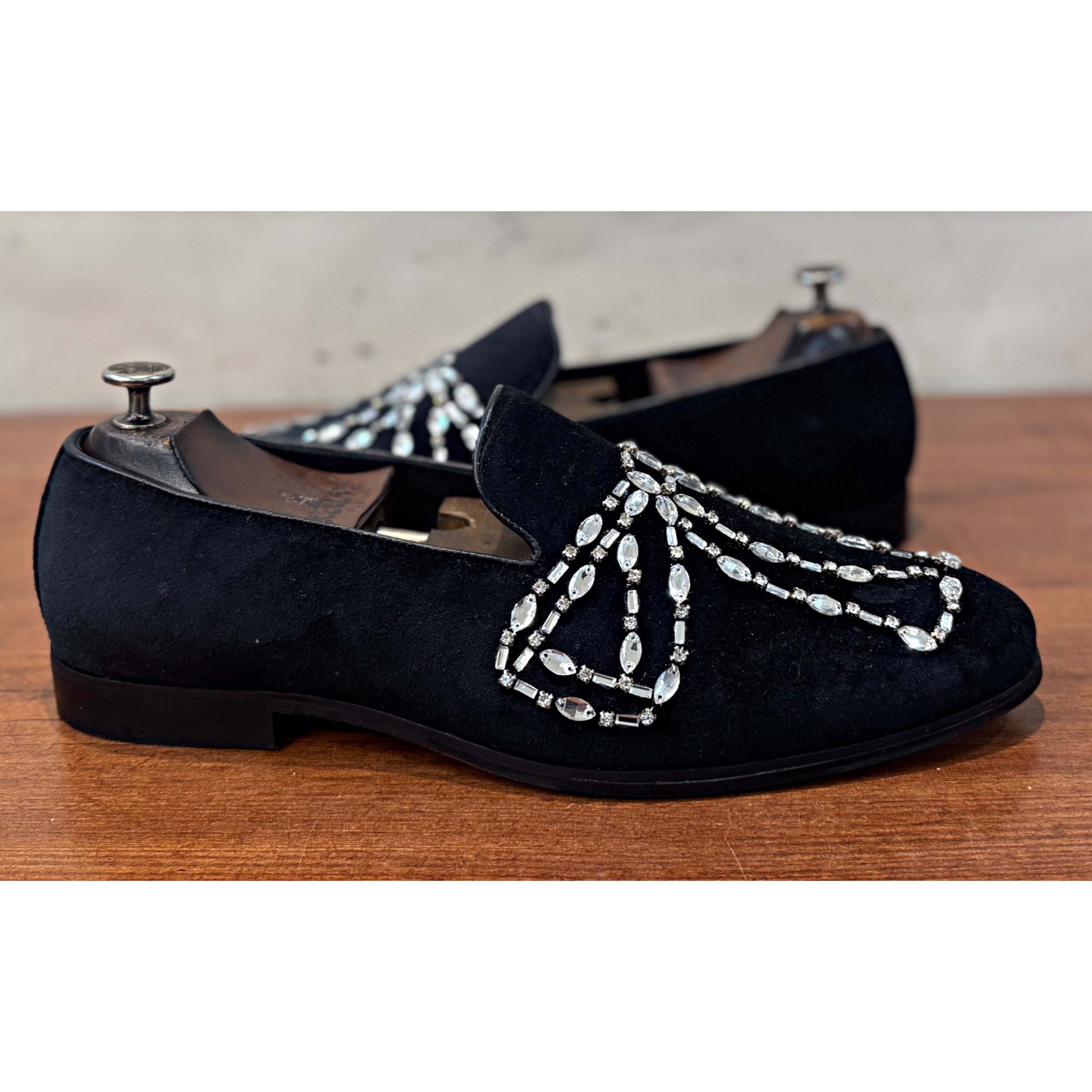 Bow Shaped Caystal Slipon