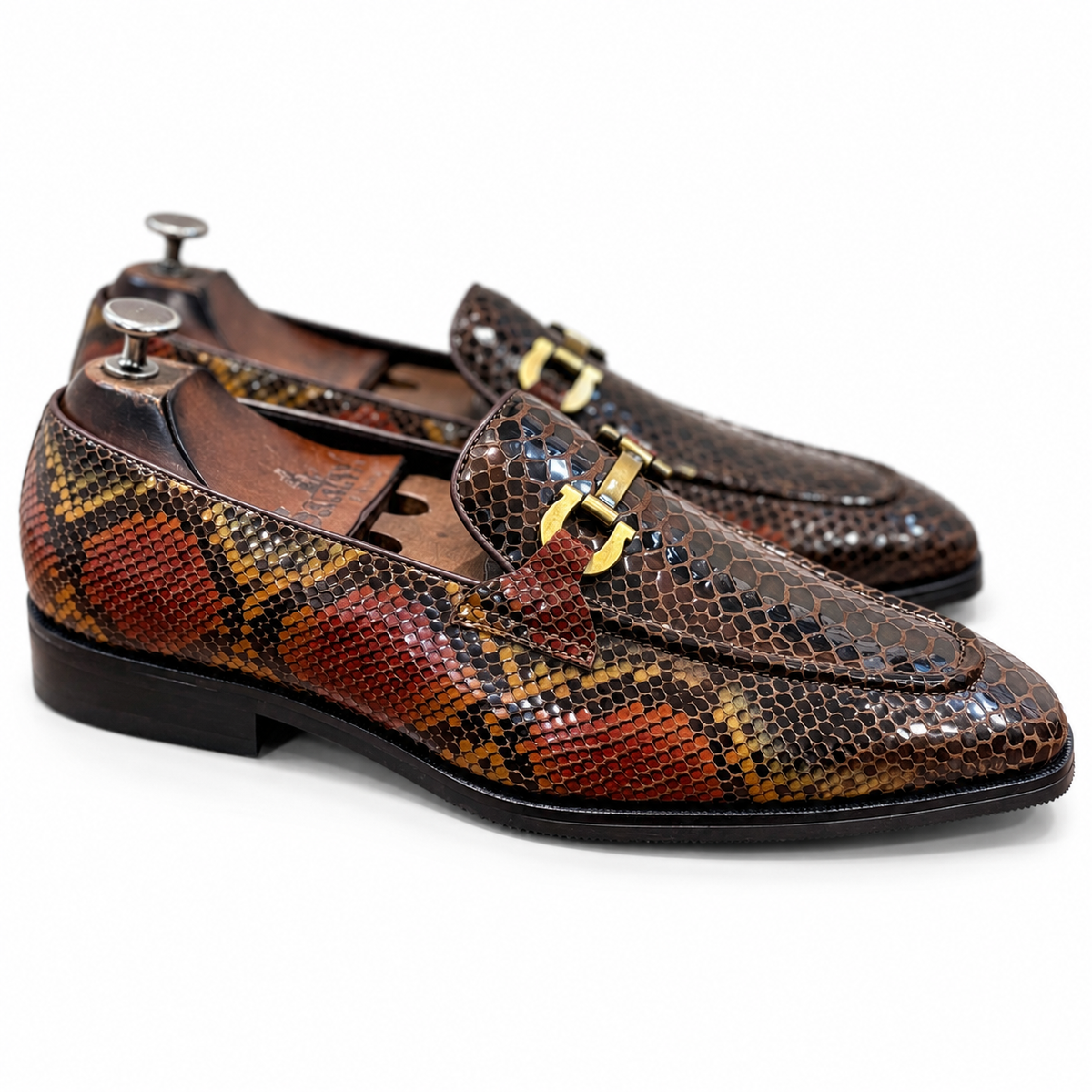Solis Multitone Croco Horsebit Loafers