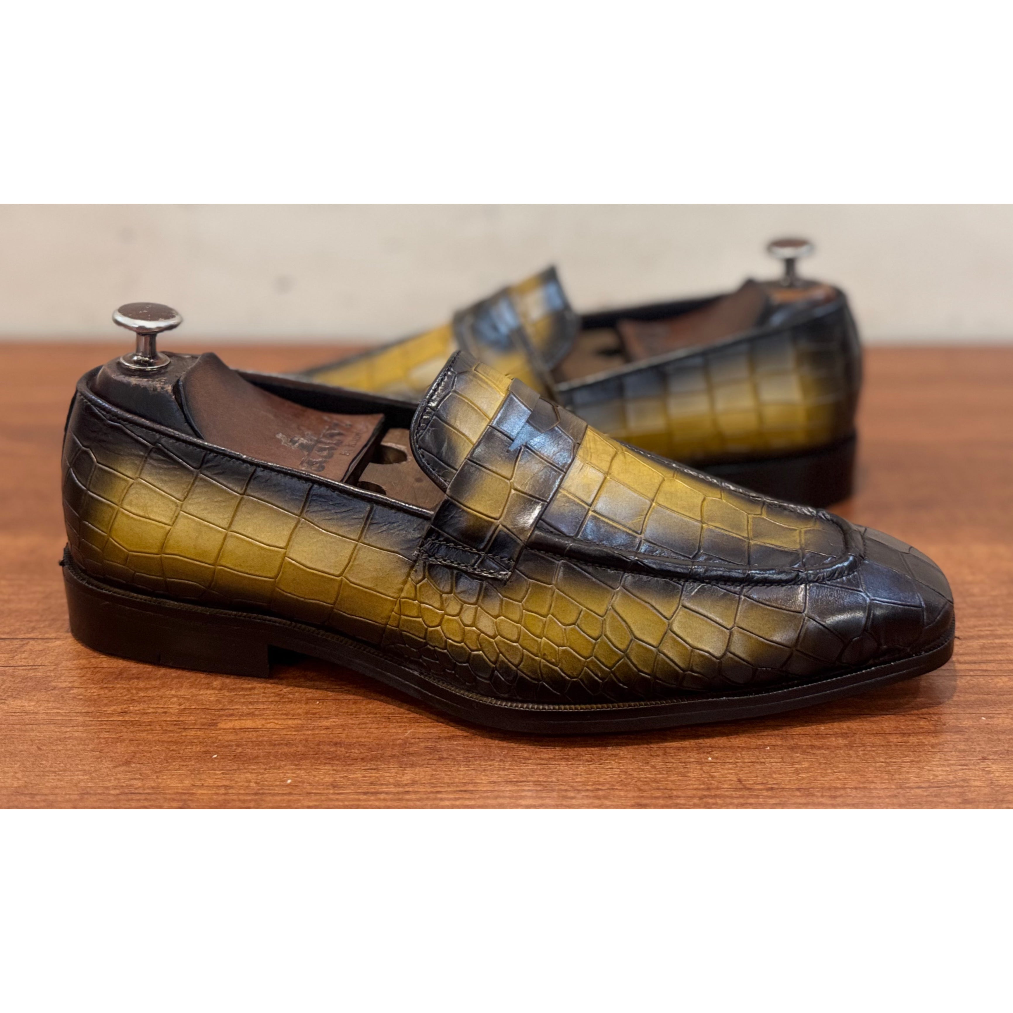 Penny Loafers Croco Yellow