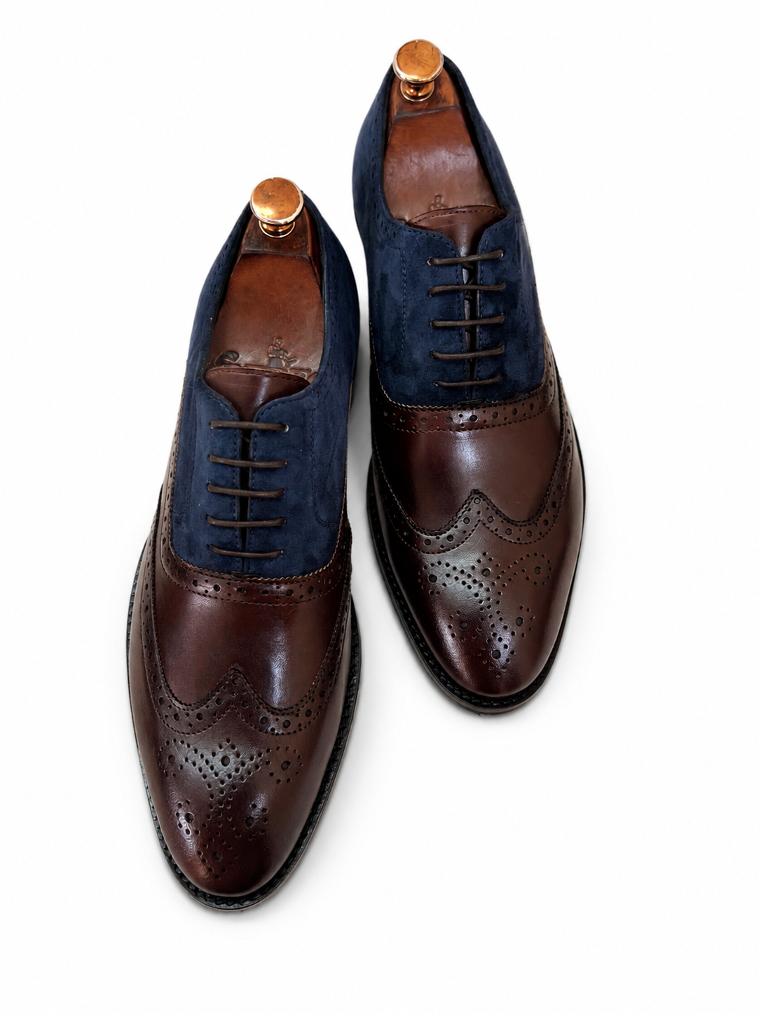 Monarch Duotone Wingtip Oxfords – Espresso & Navy
