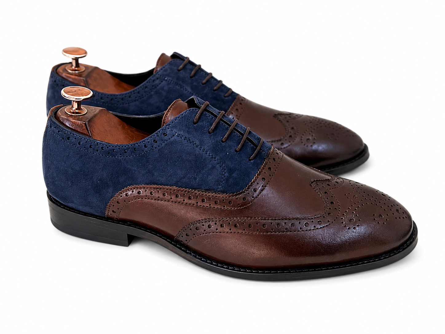 Monarch Duotone Wingtip Oxfords – Espresso & Navy