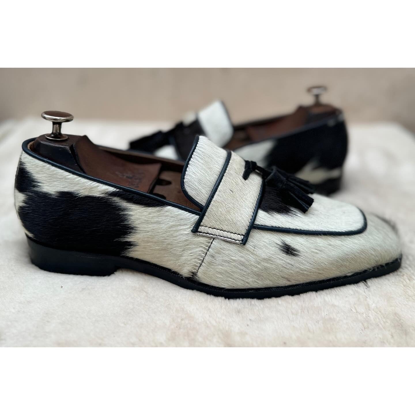 Hairon Leather Loafers With Tassel