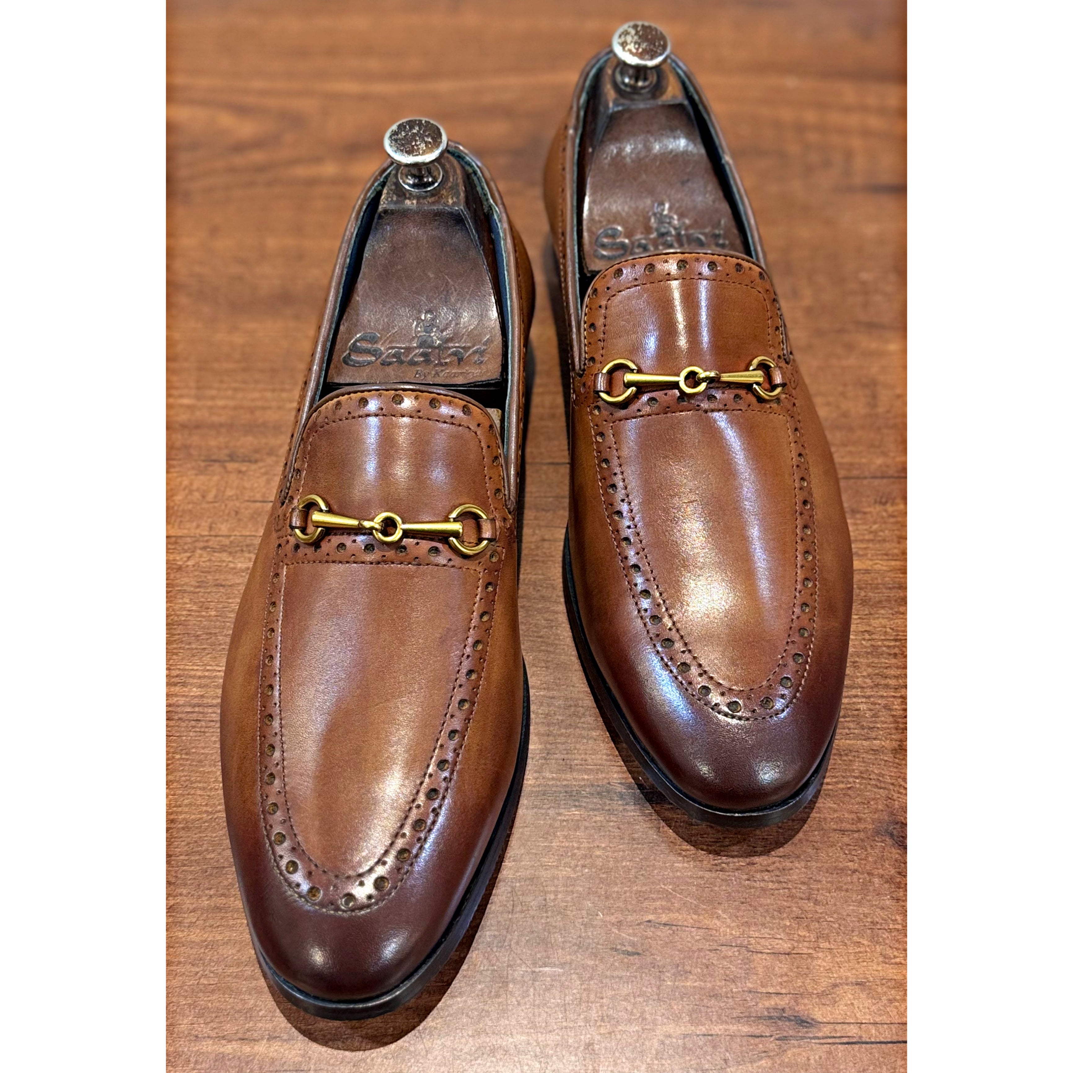 Semi Brogue Loafers Tan