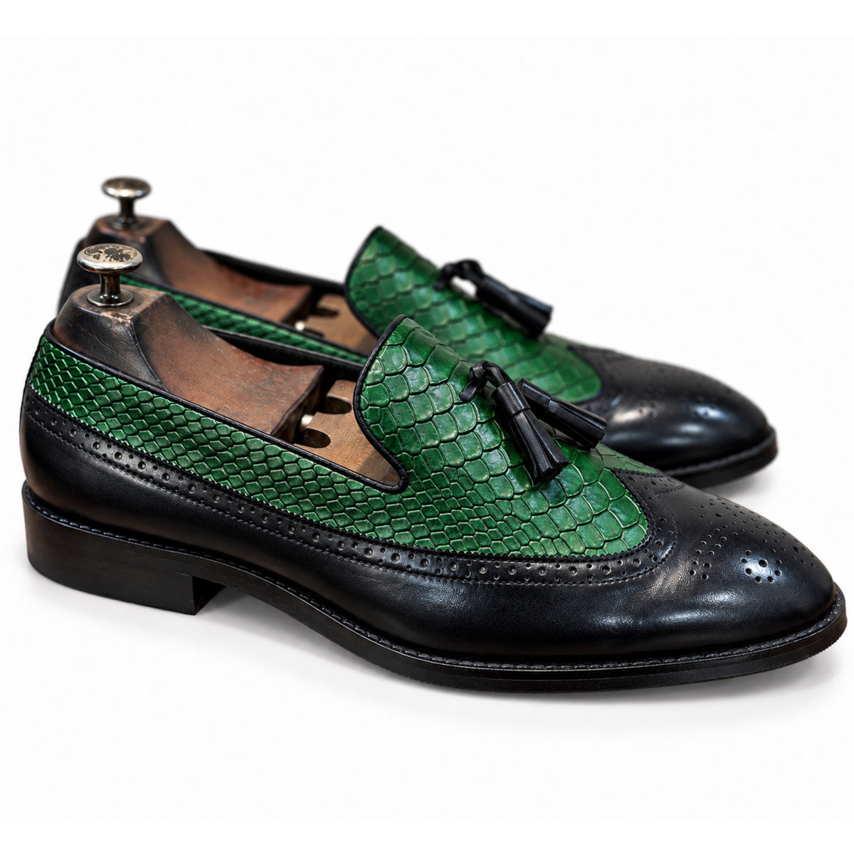 Emerald Noir Tassel Loafers