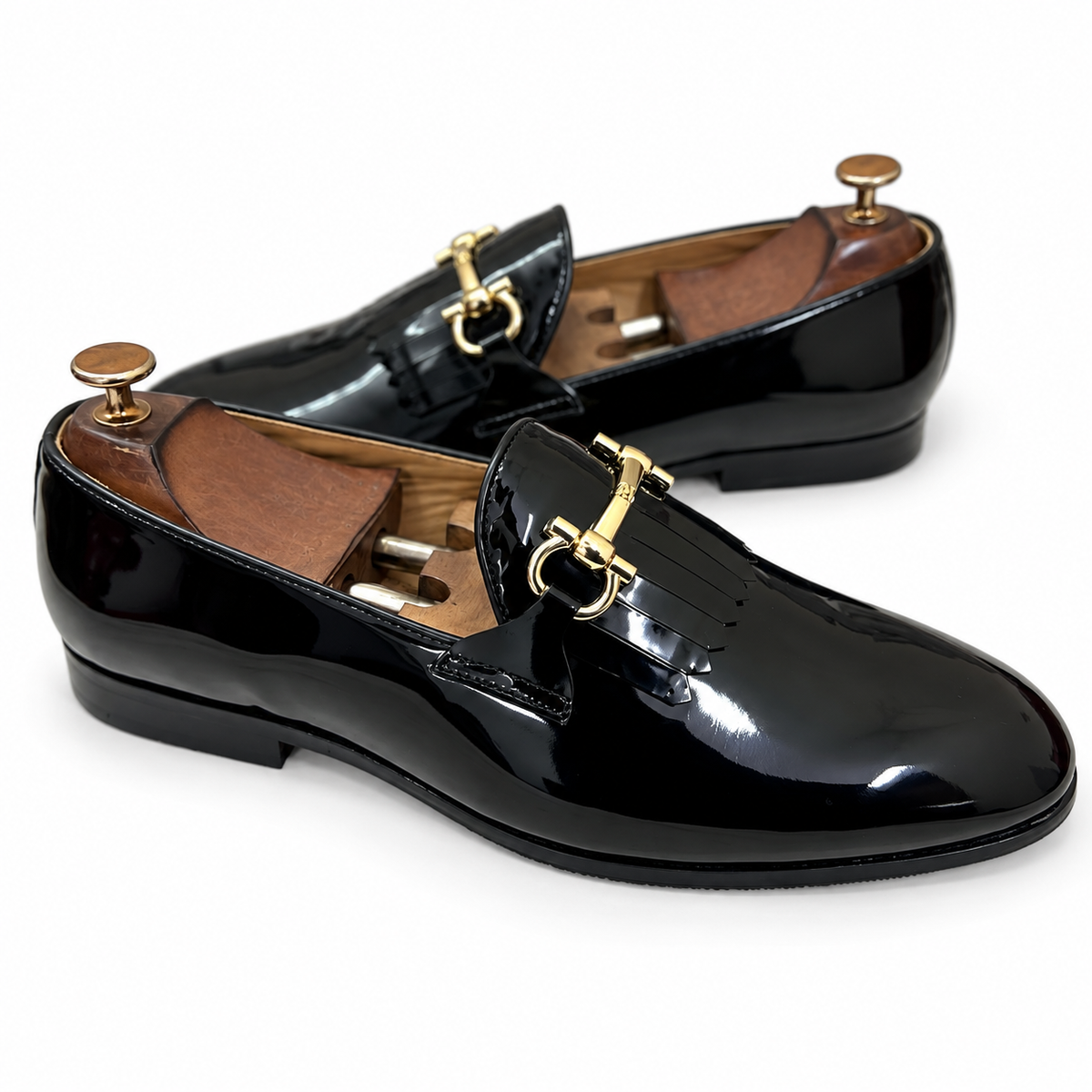 Noir Royale Horsebit Patent Loafers