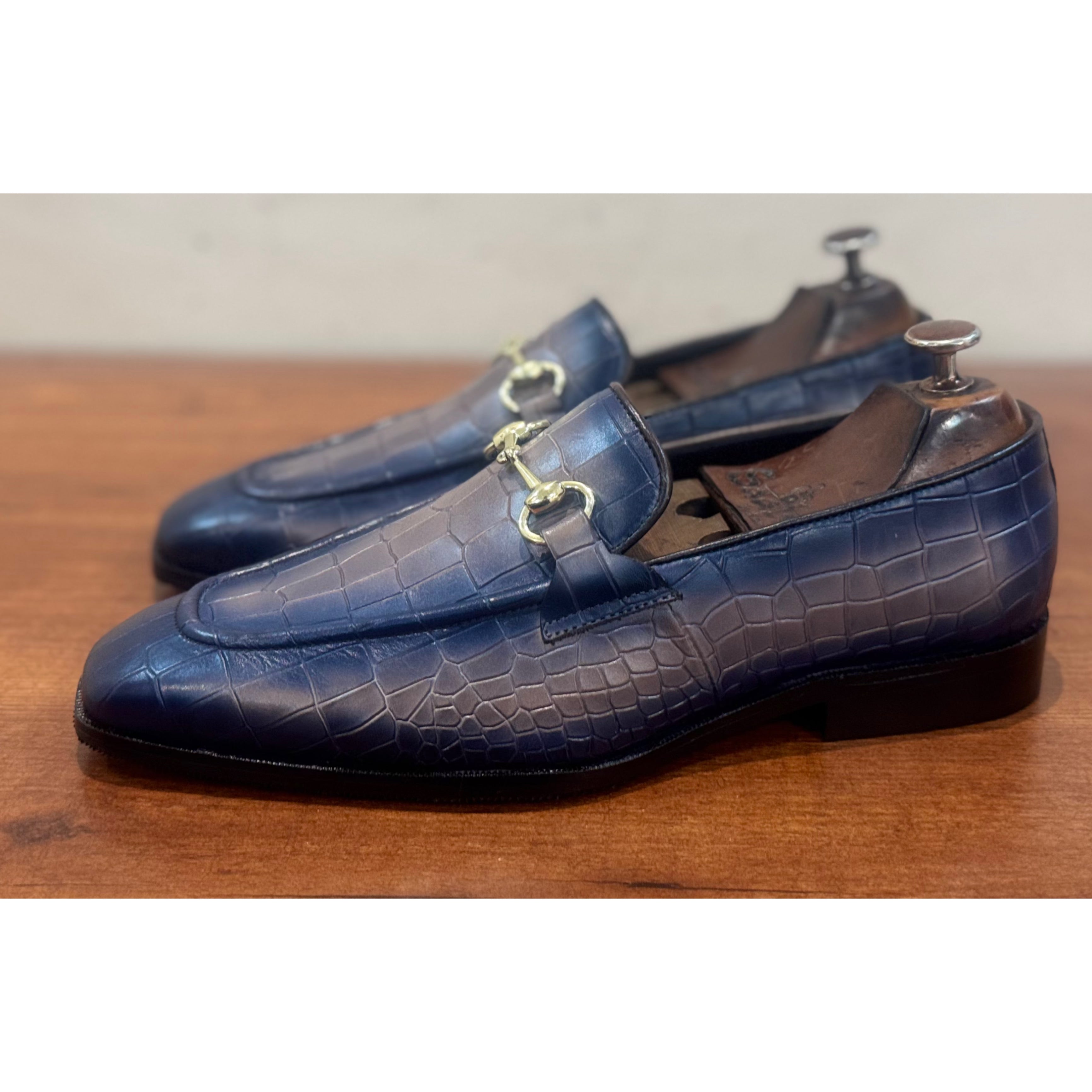 Croco Loafers Grey Blue T