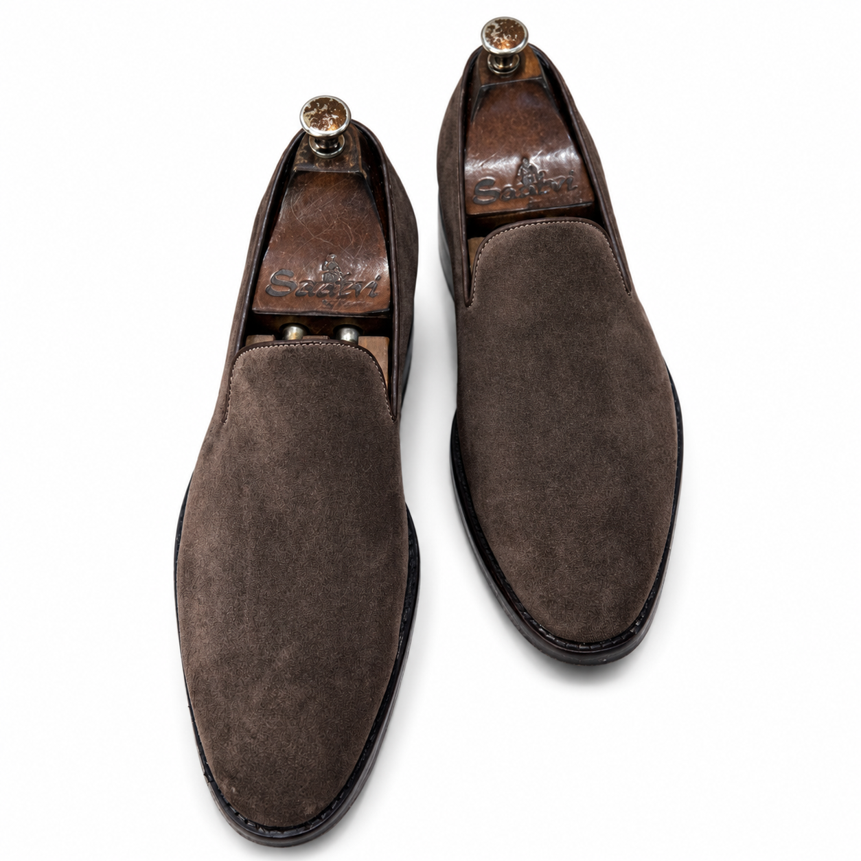 Brown Suede Slipons