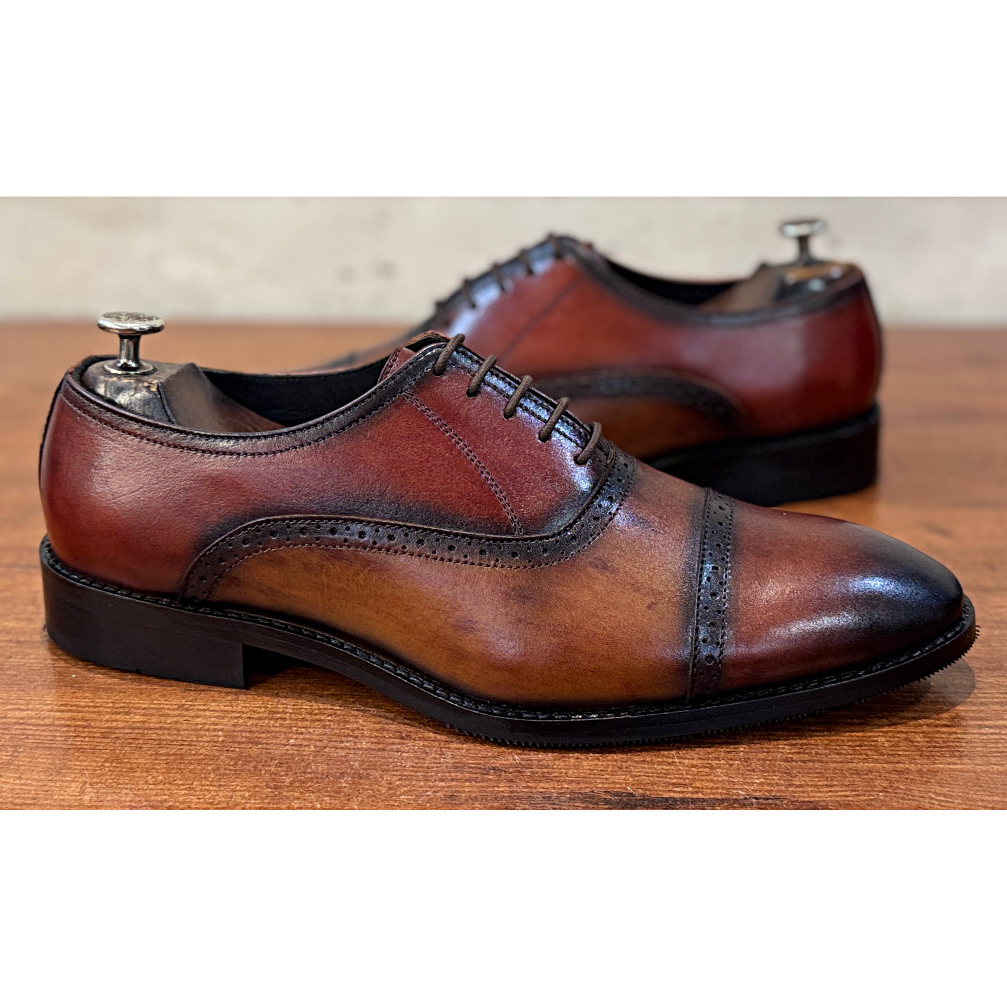 Imperial Cognac Cap Toe Oxfords