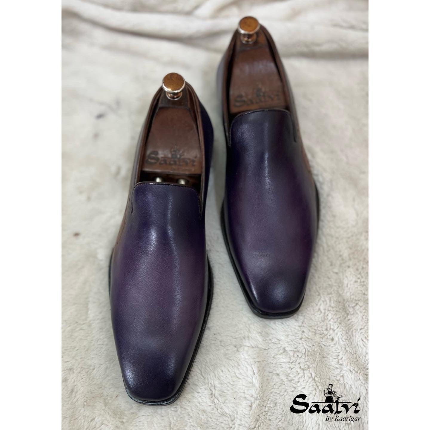 Blue Hand Patina Loafers Tiger