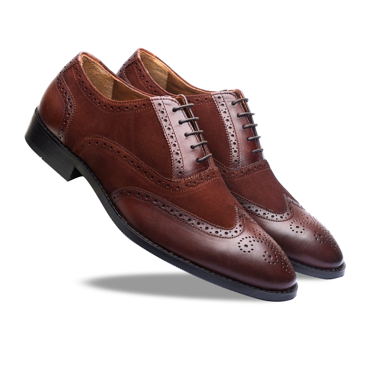 Mascaró Brown Suede Wingtip Oxford Shoes EU 43 US 10 Brogue Leather Greyson Brogues Oxford Brown Suede Leather Shoes For Men  main image 3
