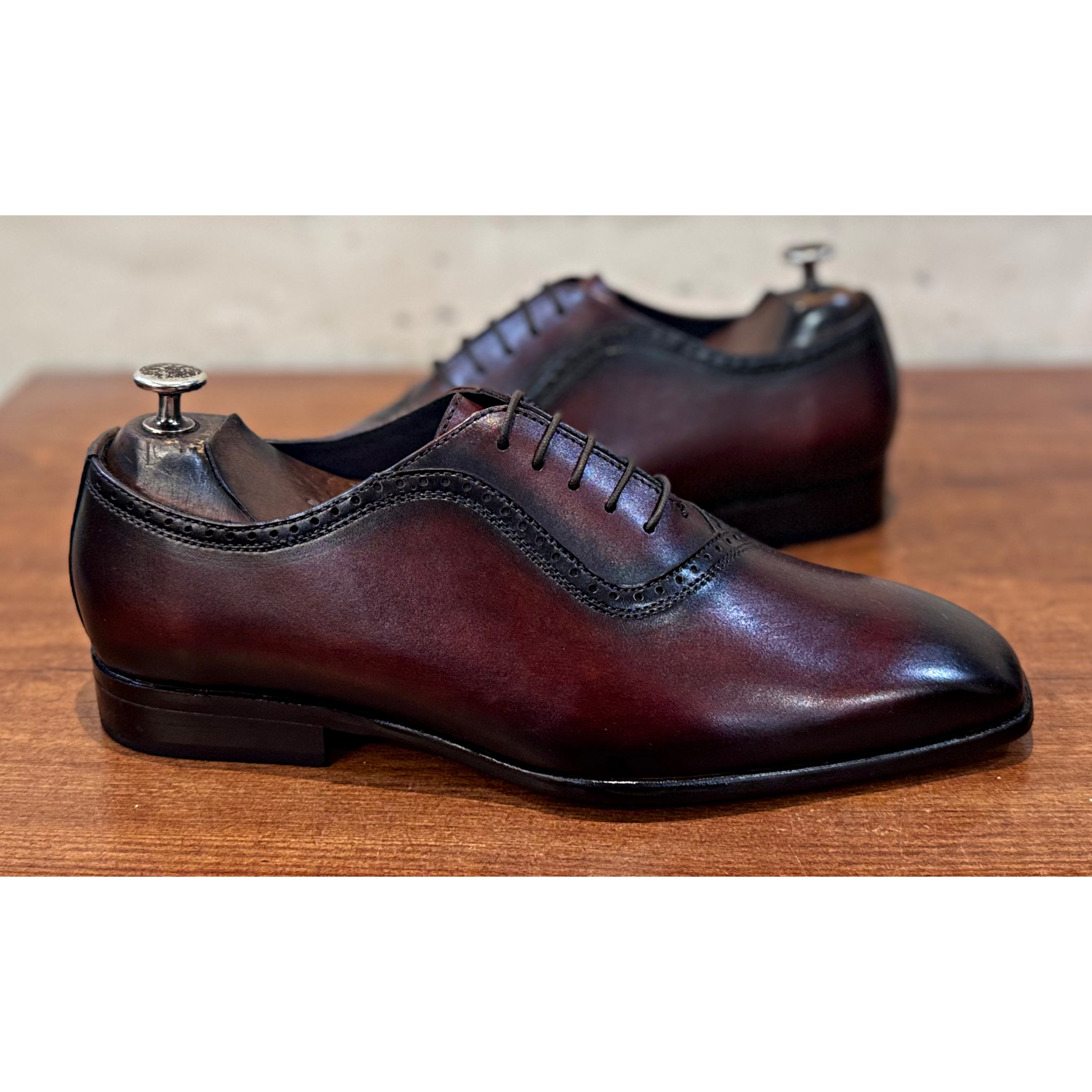 Stylish Oxfords Hand Finished Bordo