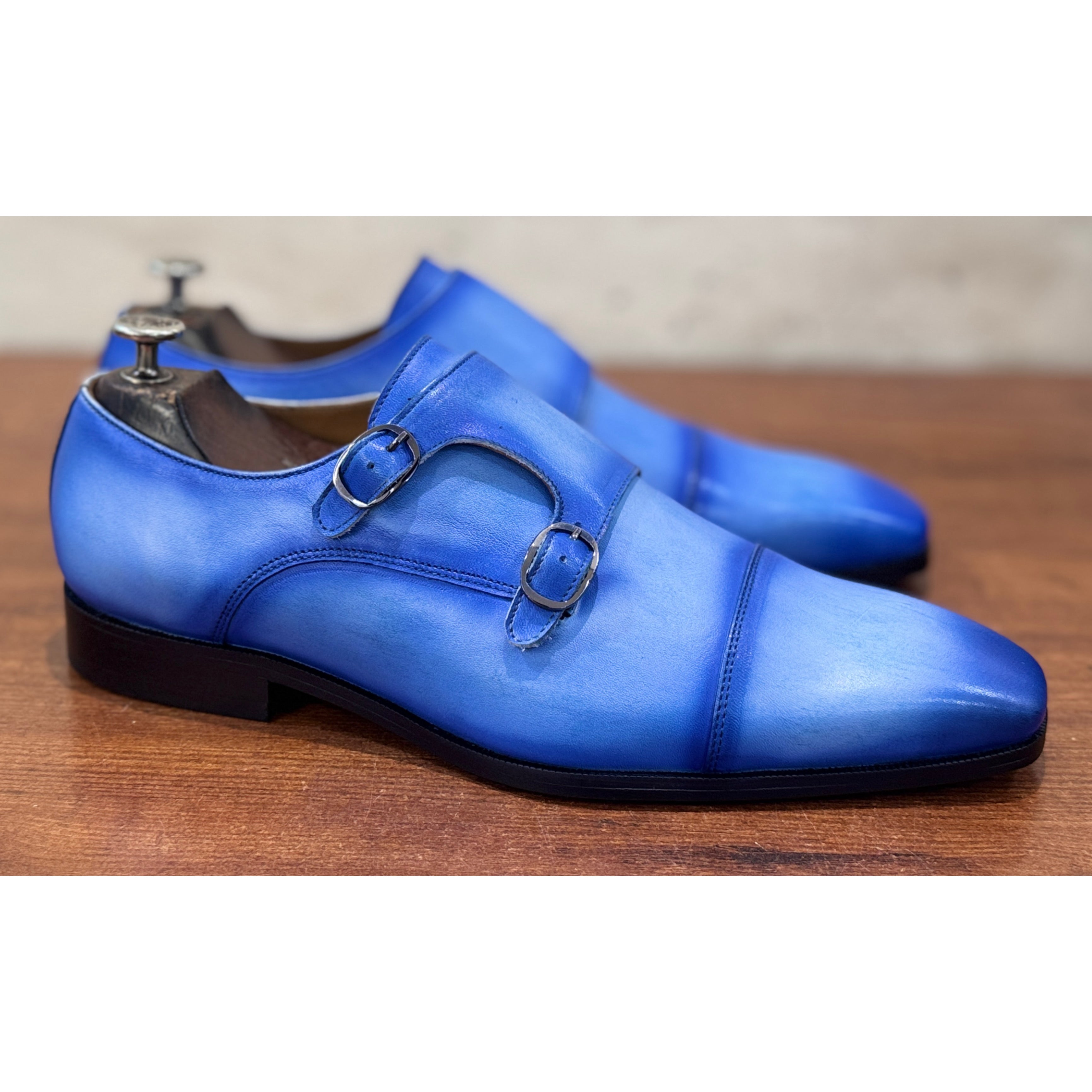 The Riviera Azure – Sky Blue Double Monk Strap