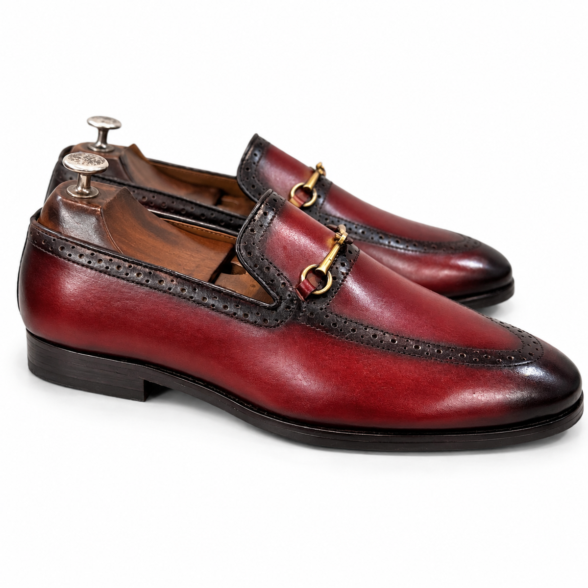 The Montclair Patina Horsebit Loafers – Burgundy