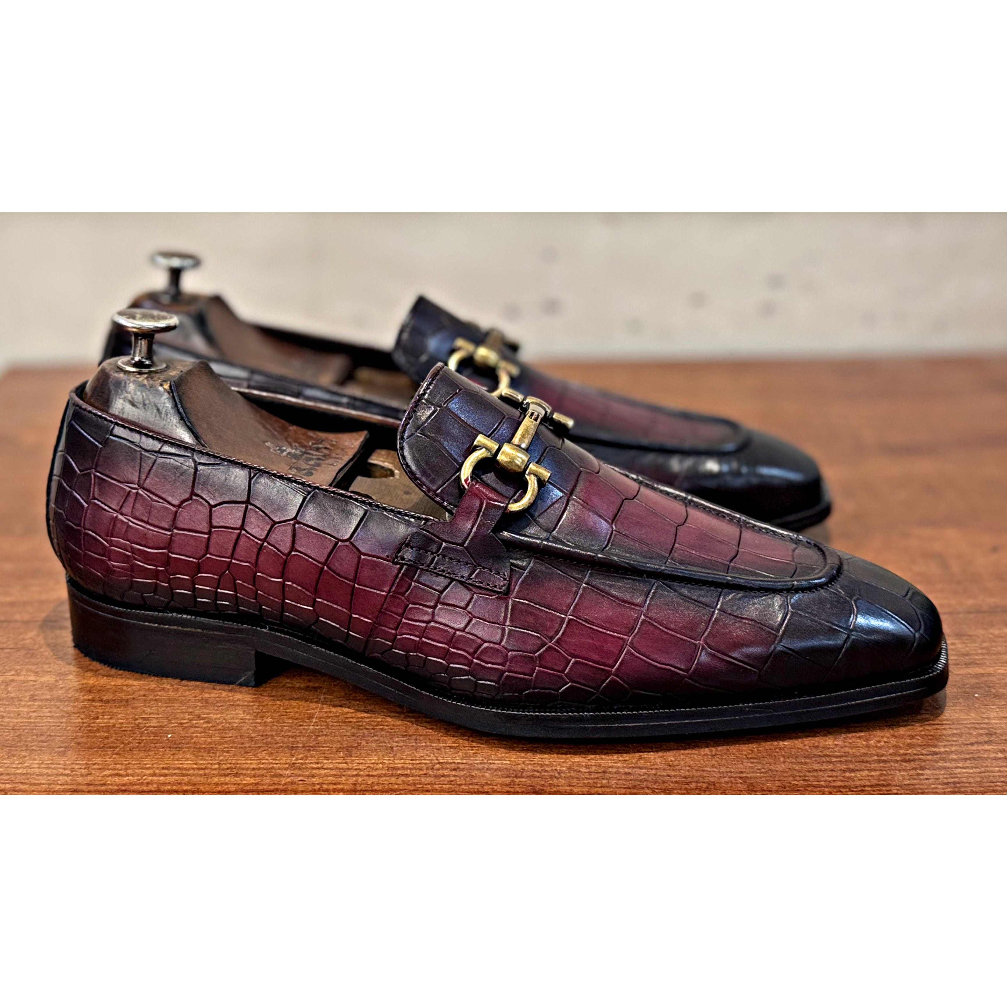 Ecsaaro Designer Loafers Croco