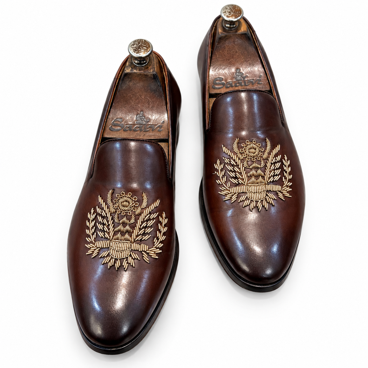 Imperial Eagle Zardosi Slip-On – Dual Tone Brown