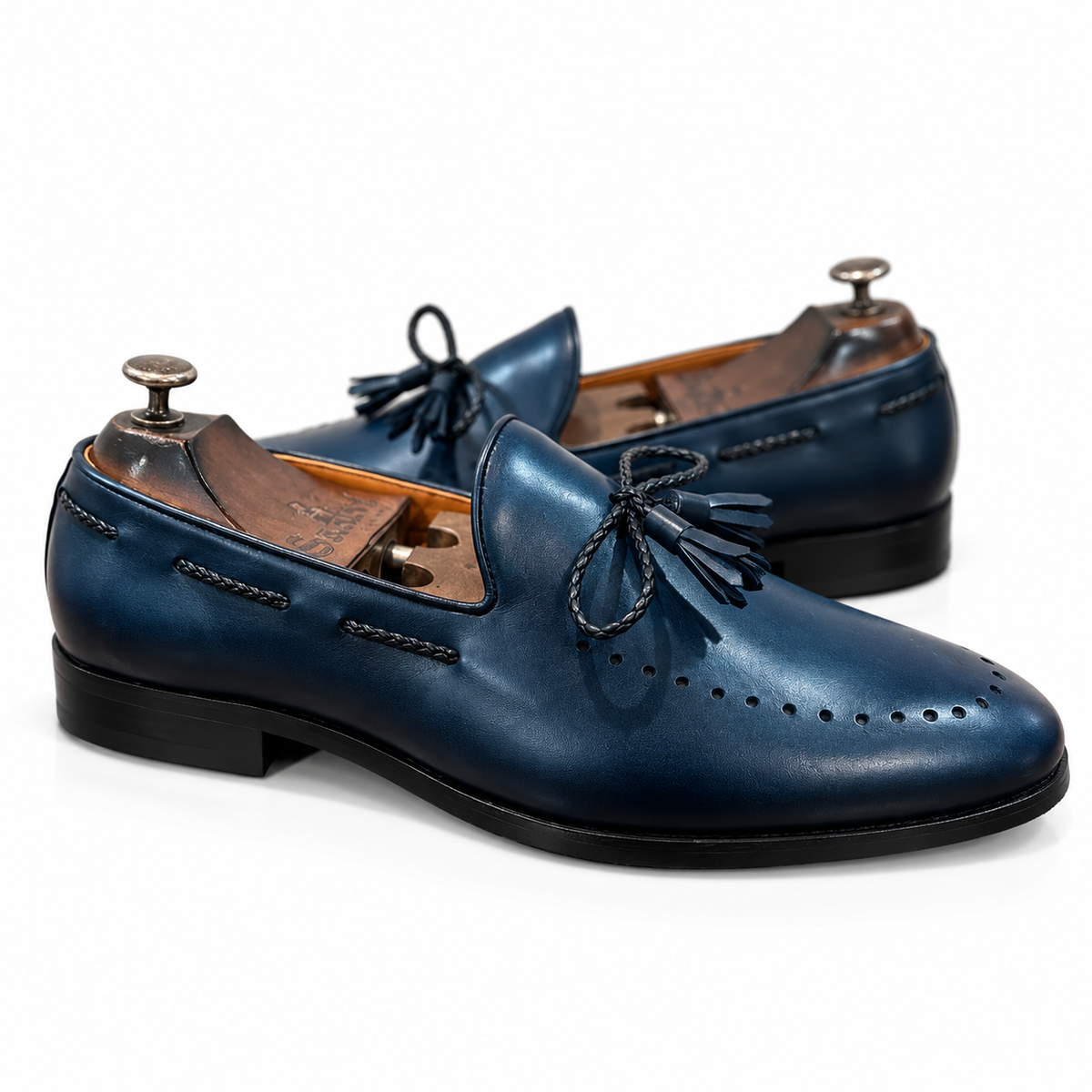 Saalvi Azzuro Braided Tassel Loafers