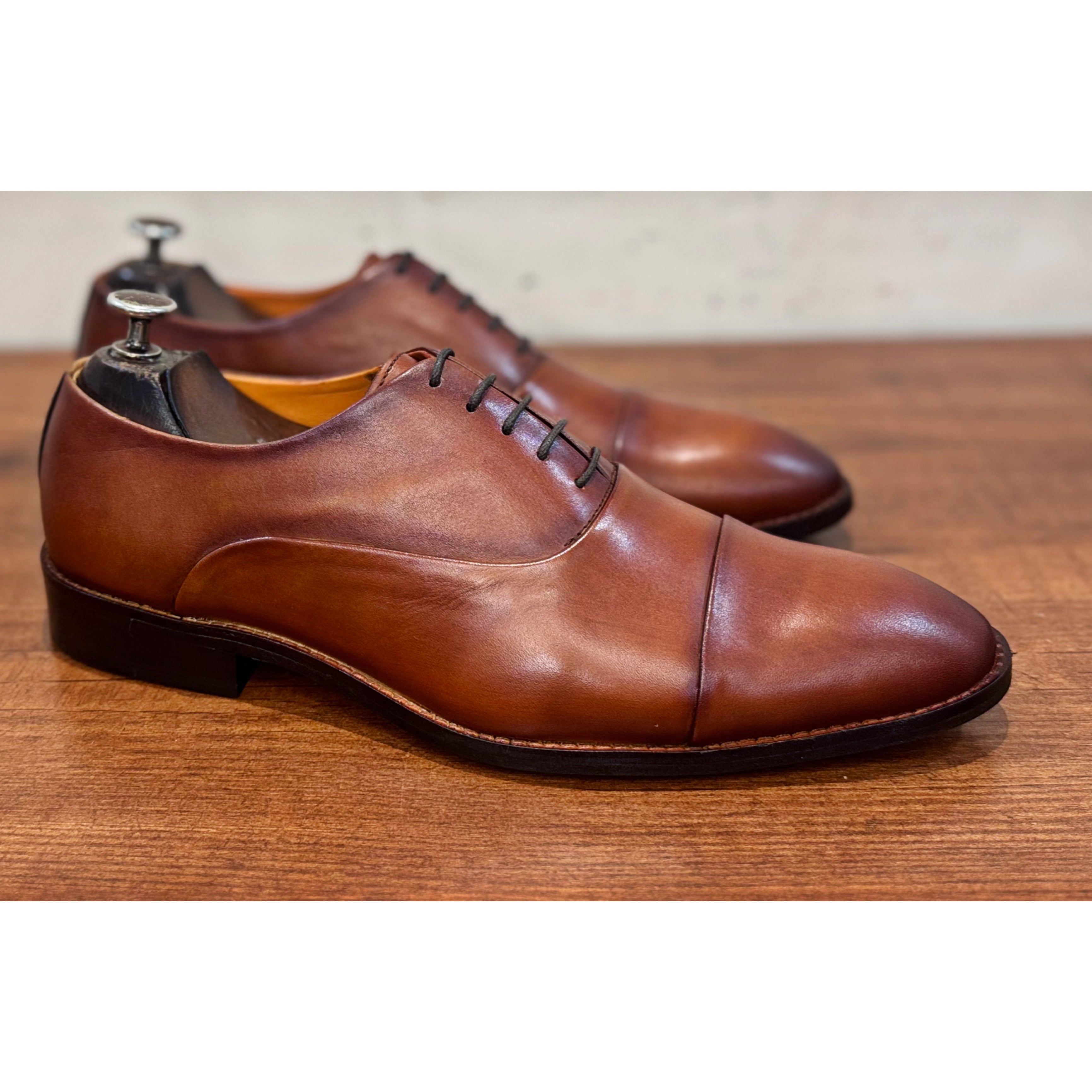 Tan Cap Toe Oxfords