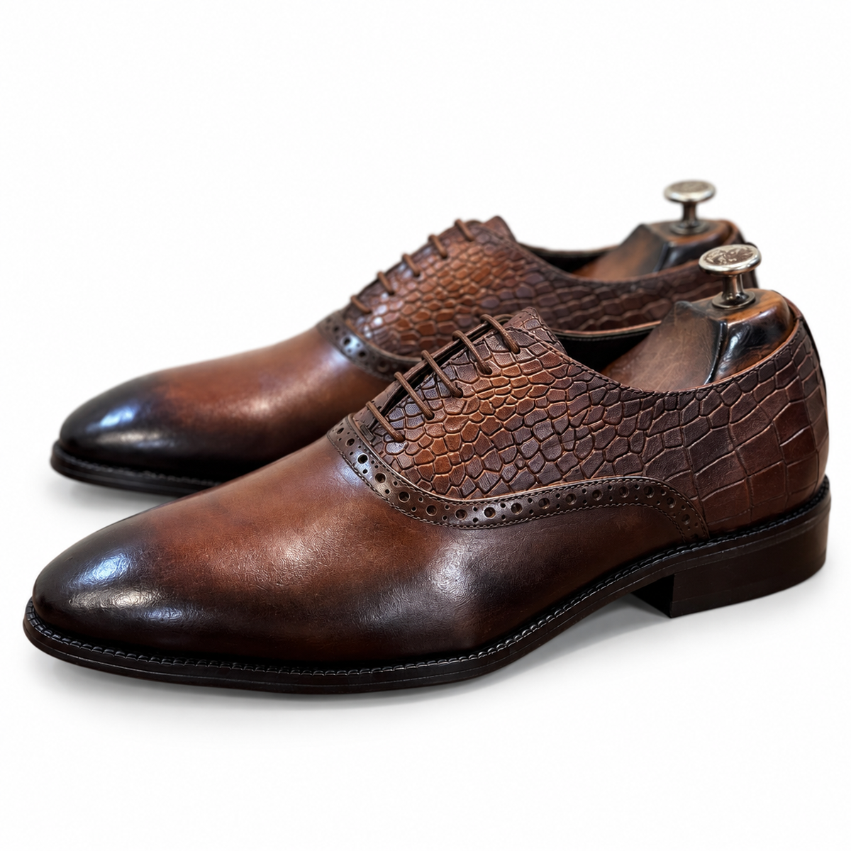 Cognac Reptile Verona Oxfords