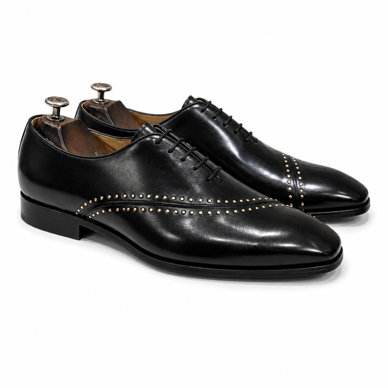 Noir Rivet Oxford Shoes