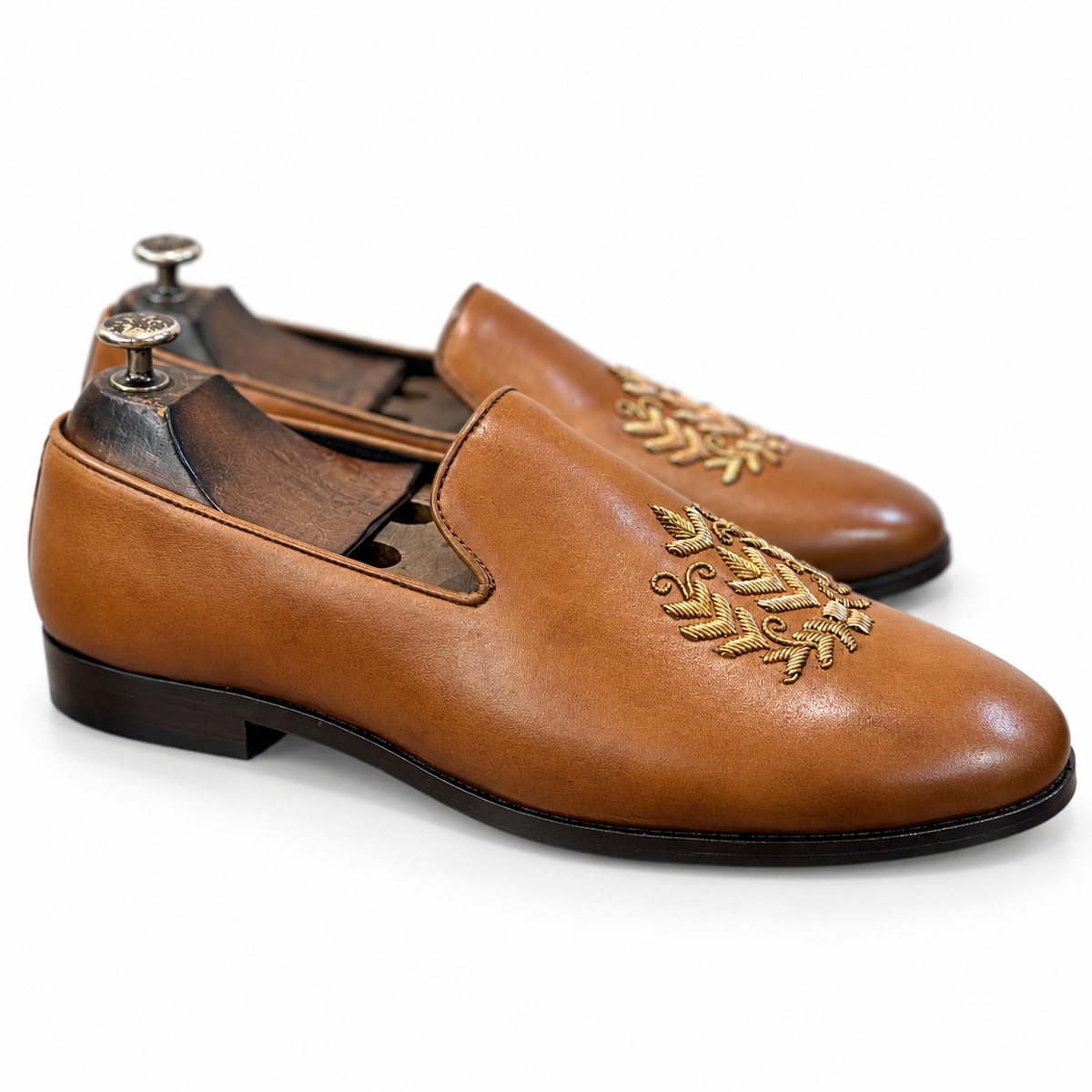 Cognac Leaf Royale Slip-On
