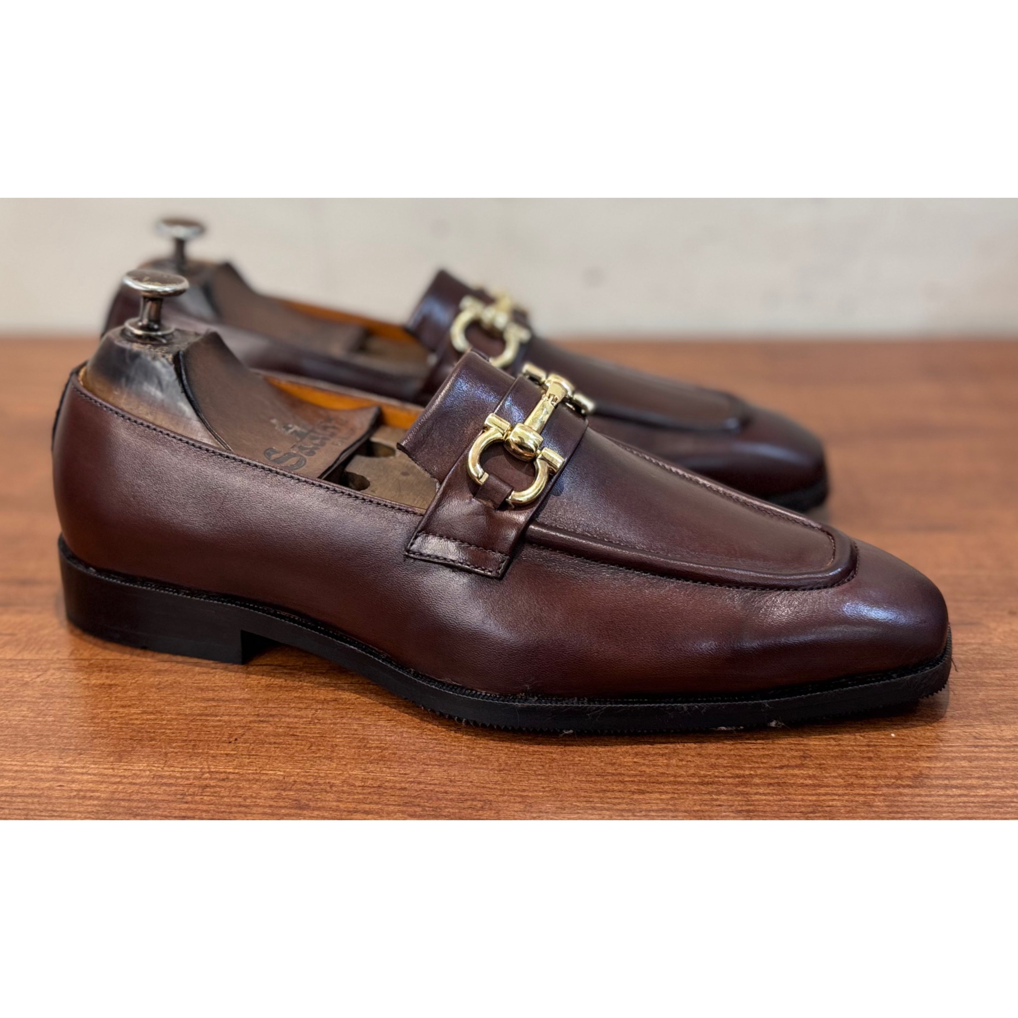 Brown Loafers With Metal Trim - T