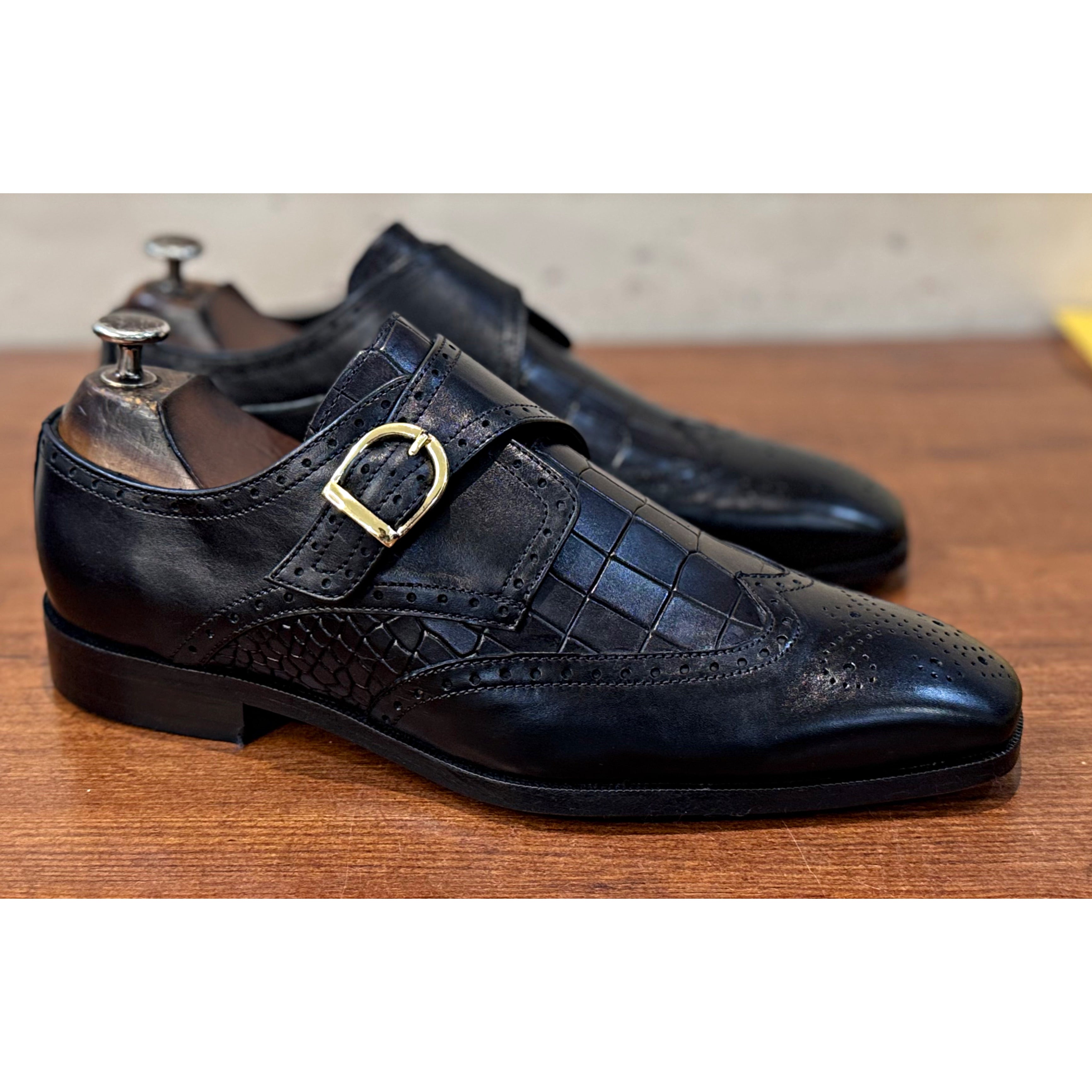 Single Monk Strap Croco
