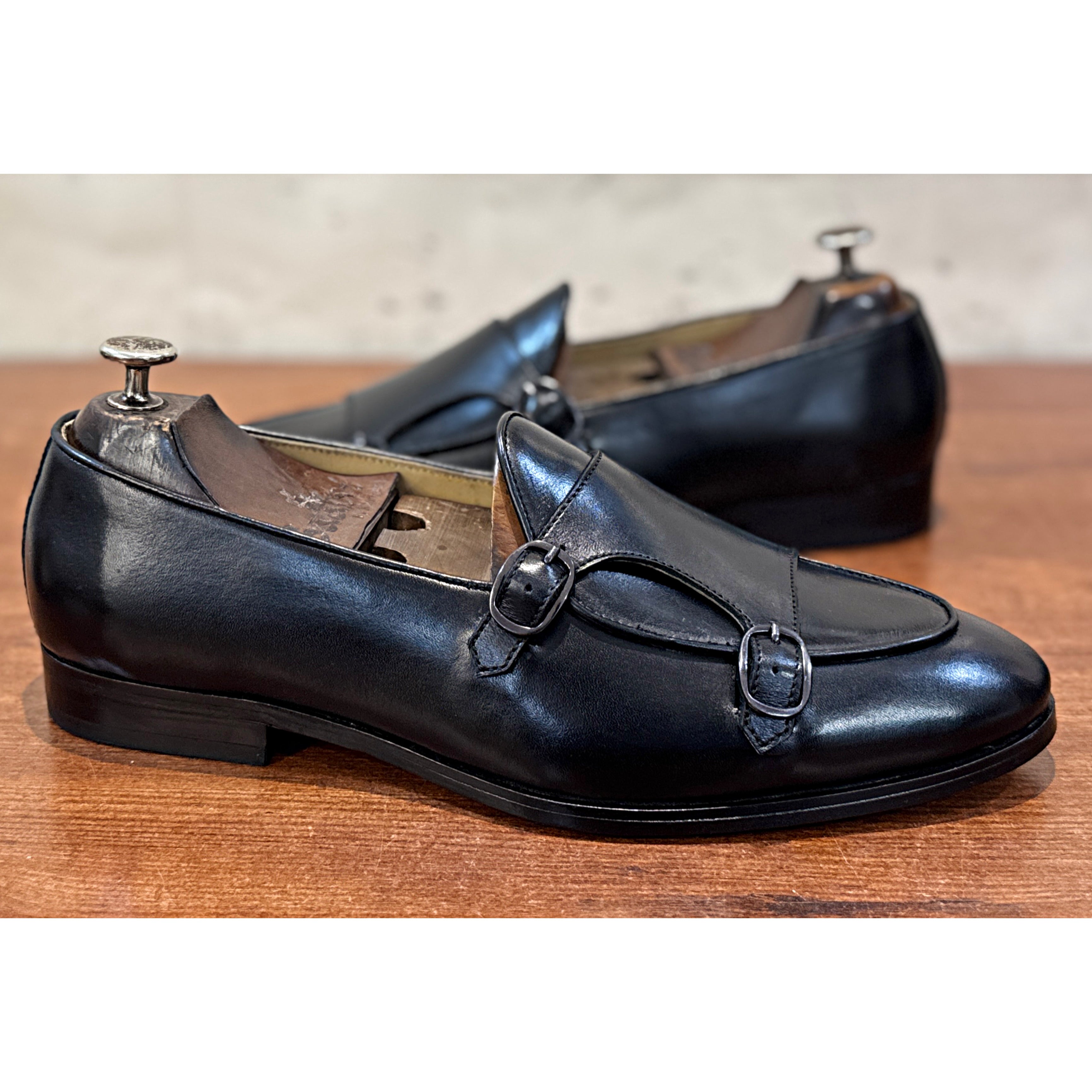 Executive Black Belgian Double Monk Loafers