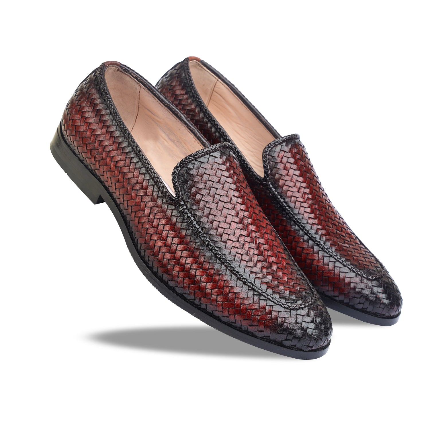 Brown Handwoven Loafers