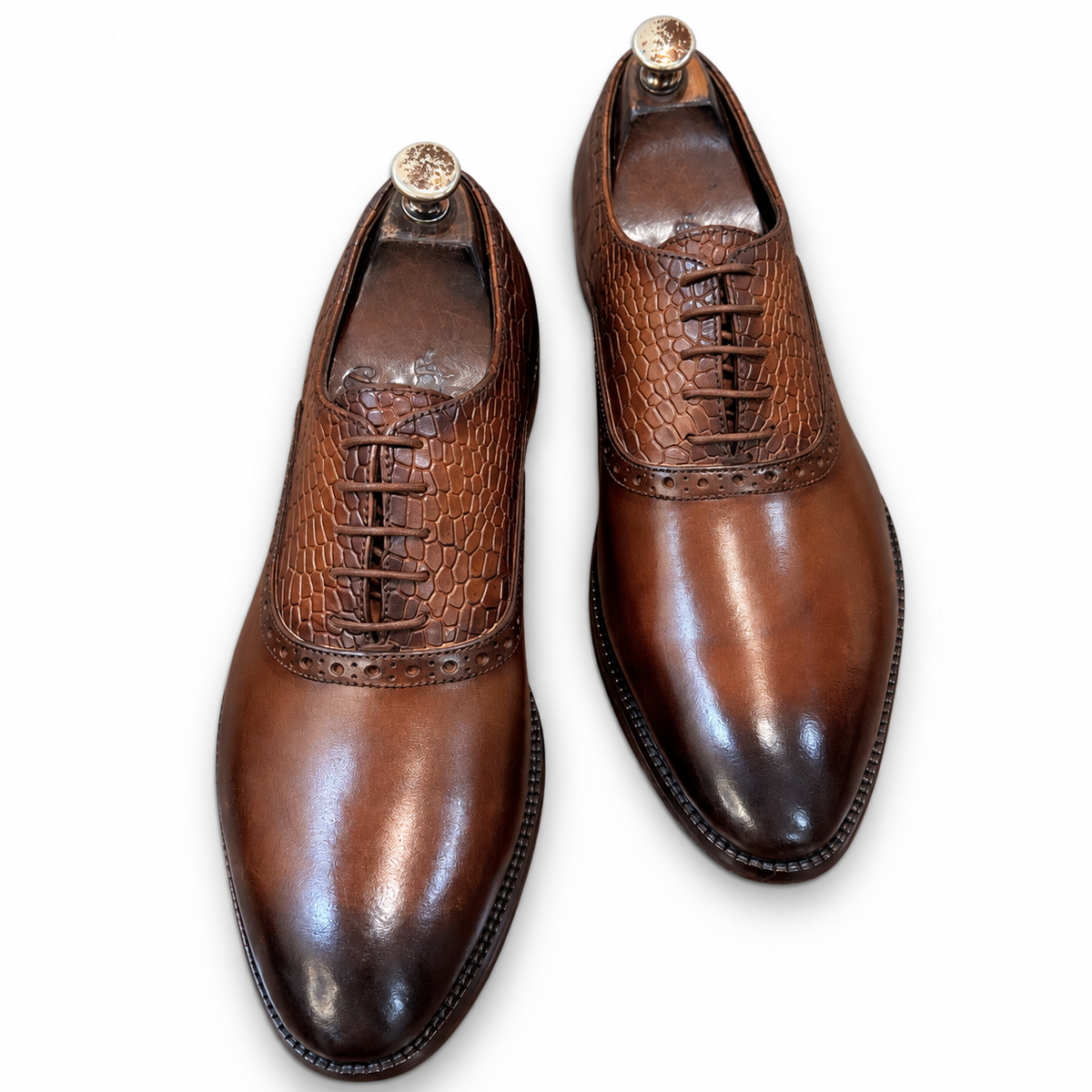 Cognac Reptile Verona Oxfords