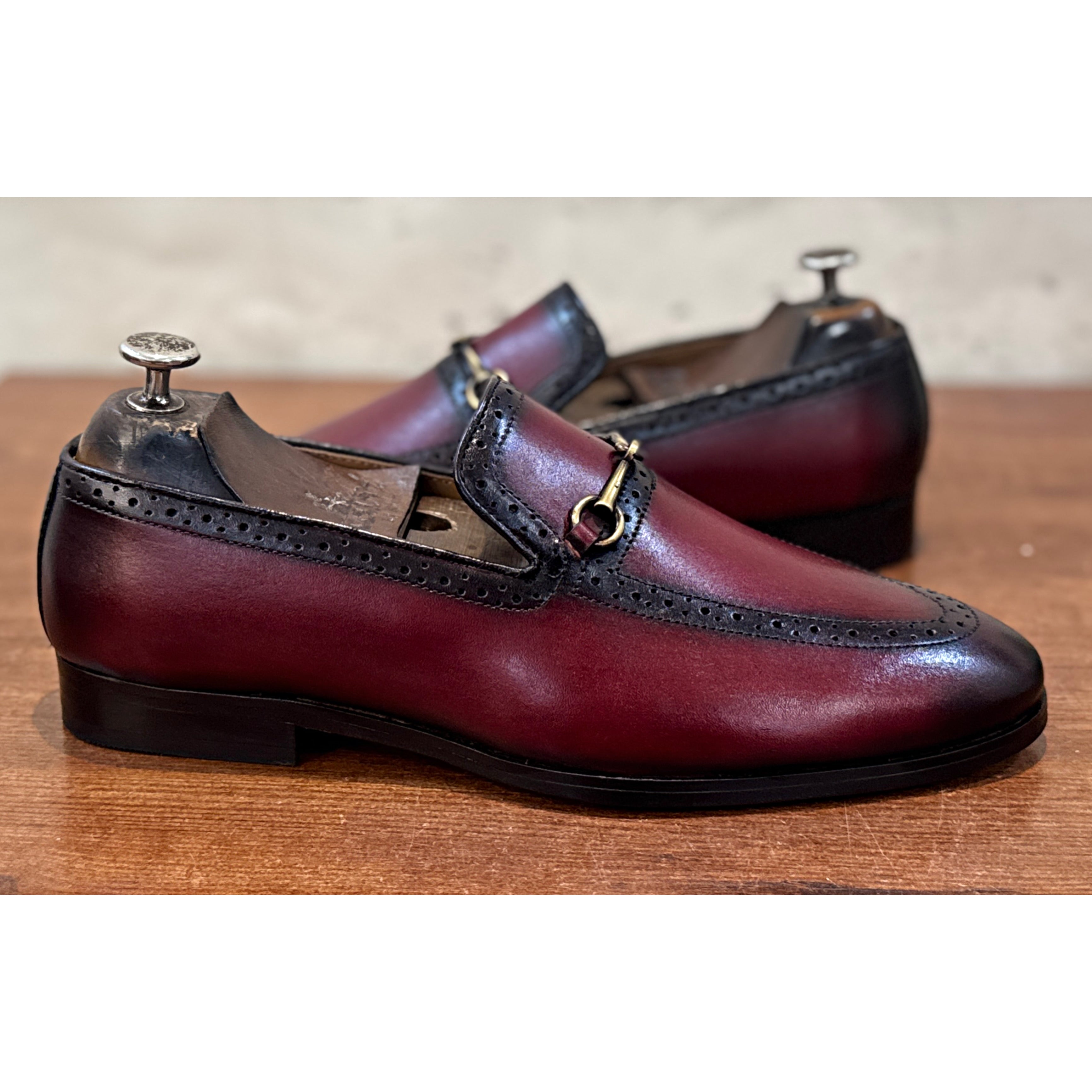 The Montclair Patina Horsebit Loafers – Burgundy