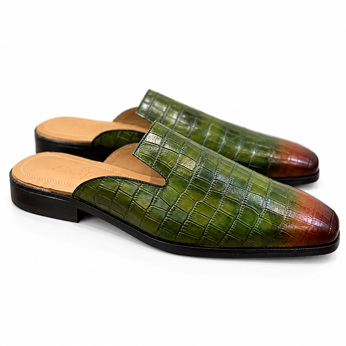 Monaco Verde Croc Mule
