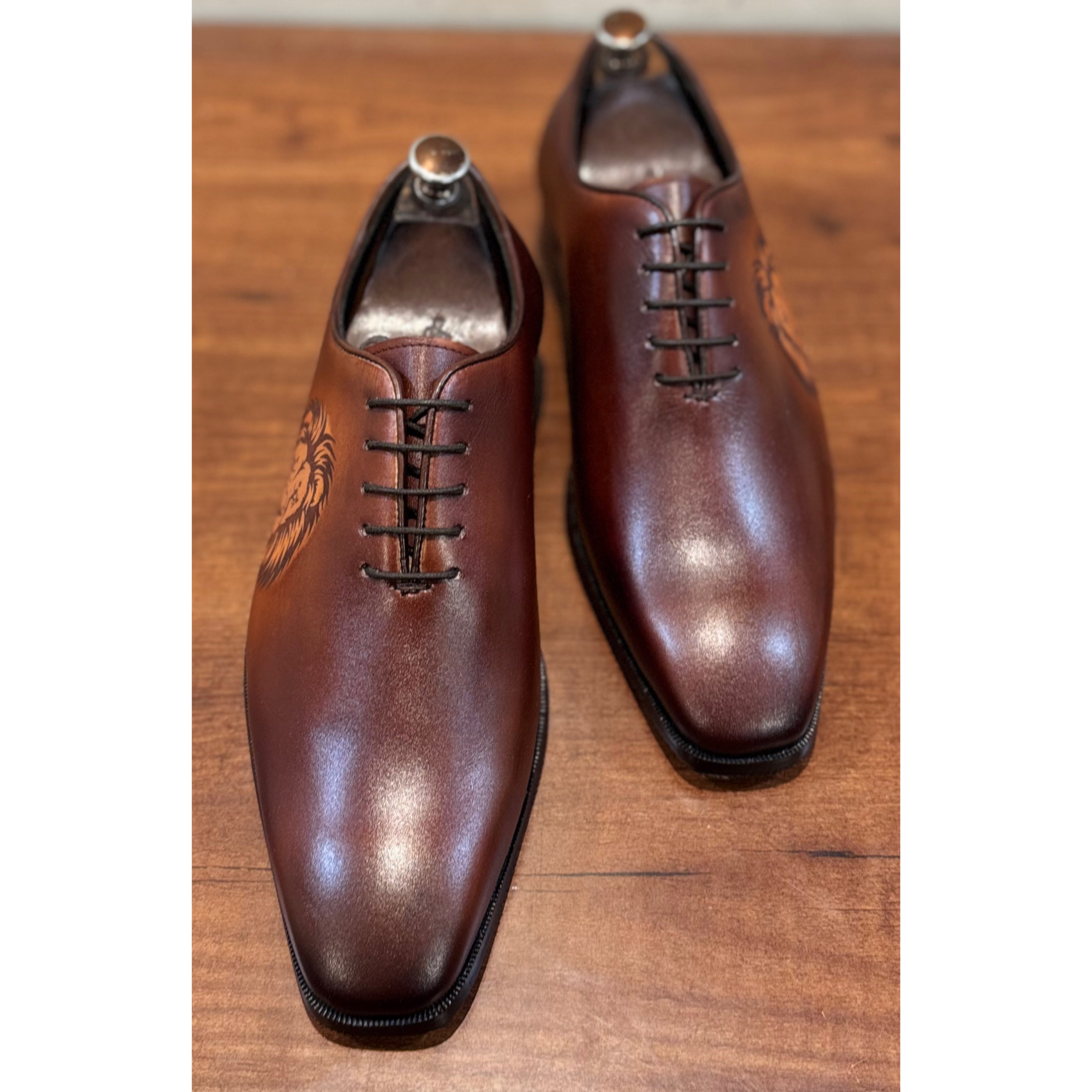 Lion Wholecut Oxfords Hand Patina