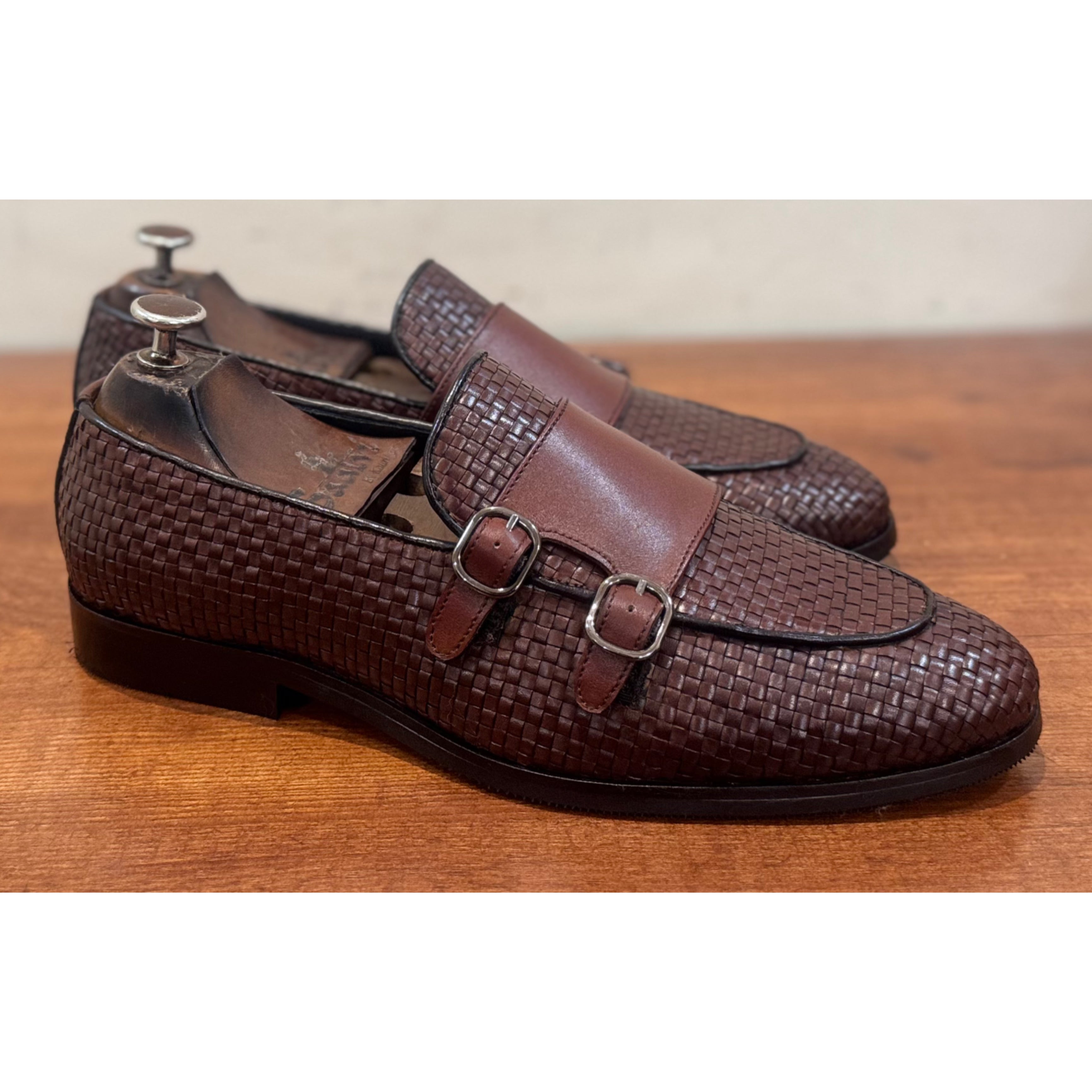 Double Monk Strap Loafers Tan