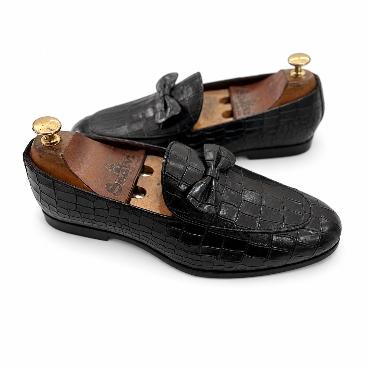 Noir Croco Bélmont Loafers