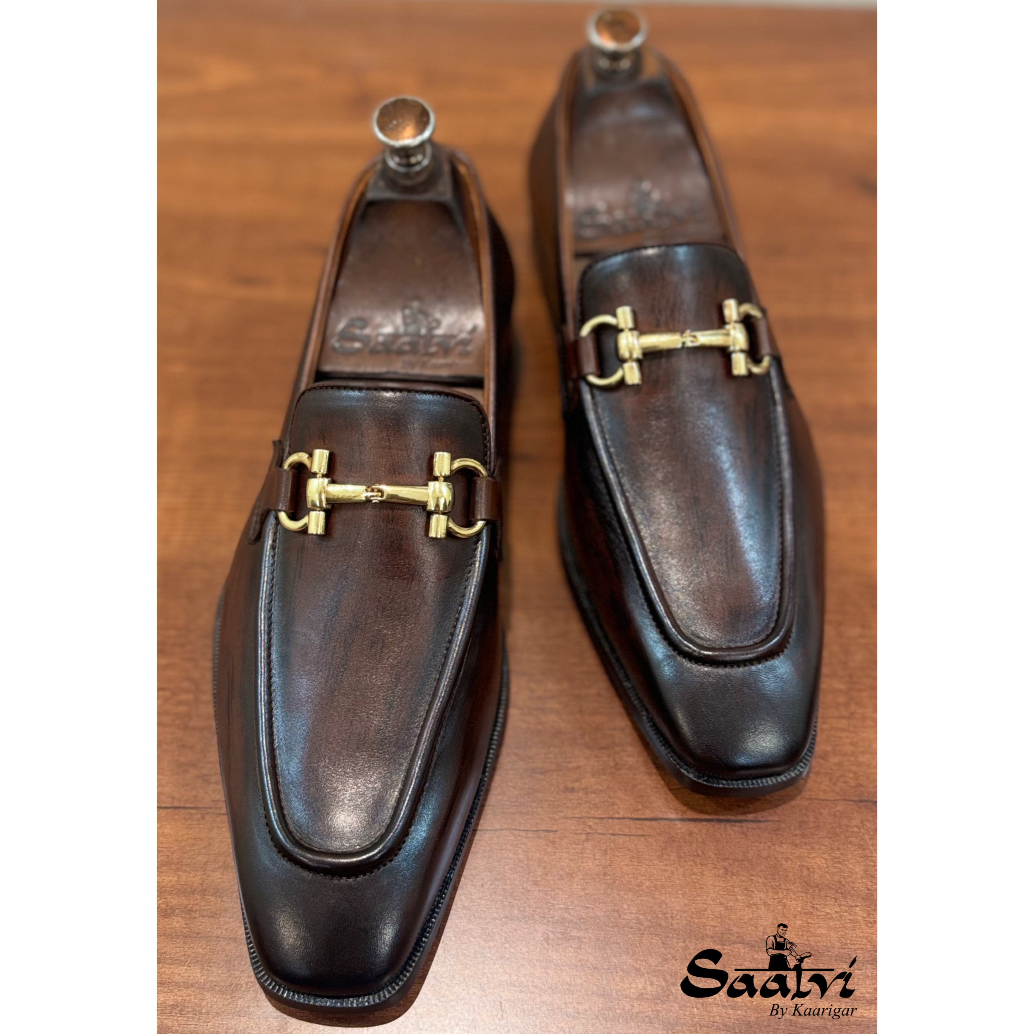 Brown Wood Finished Loafers - T
