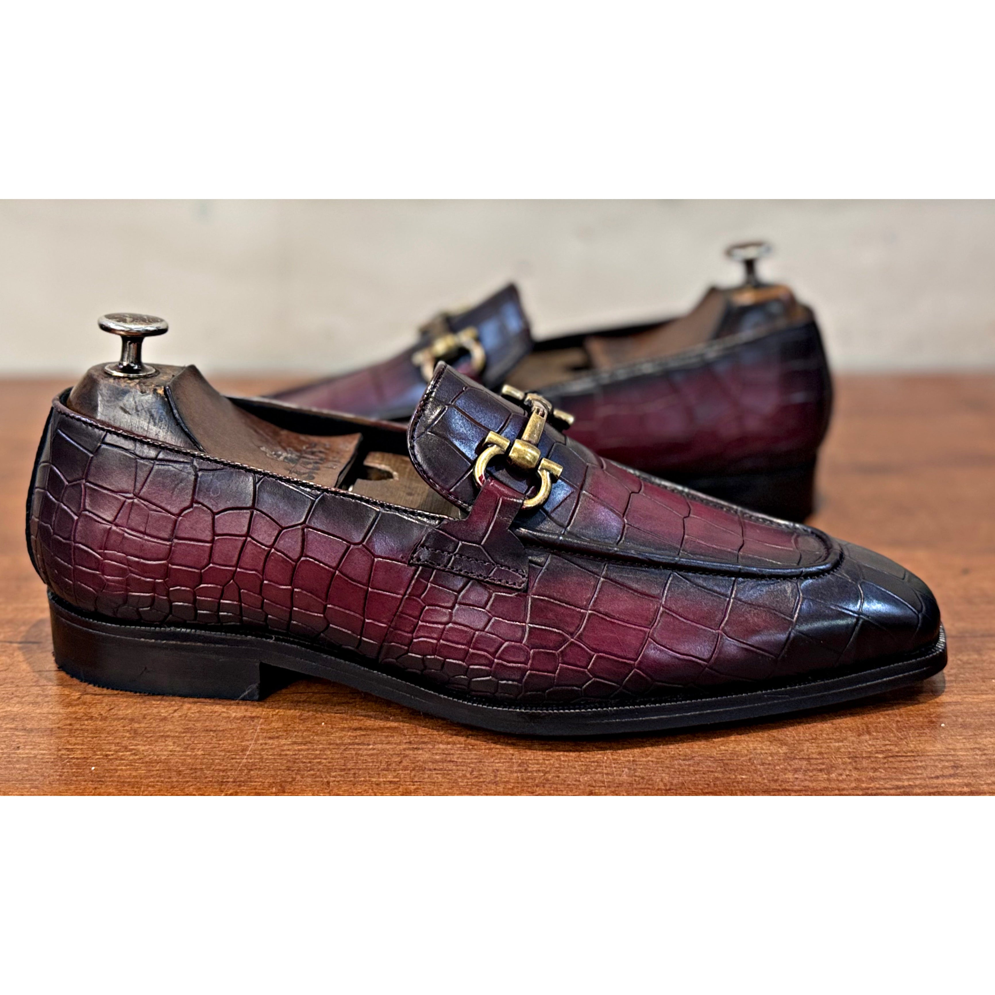 Ecsaaro Designer Loafers Croco