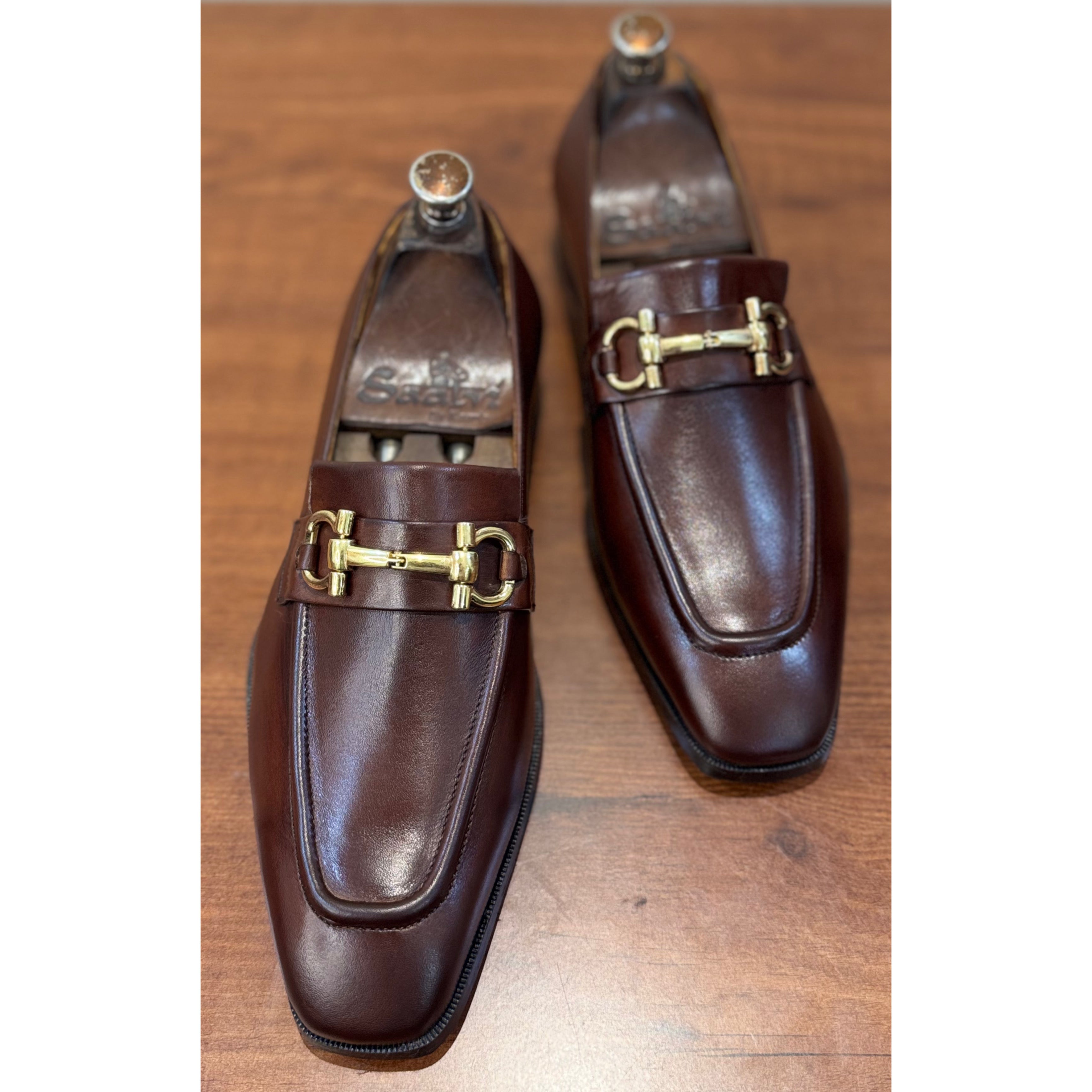 Brown Loafers With Metal Trim - T