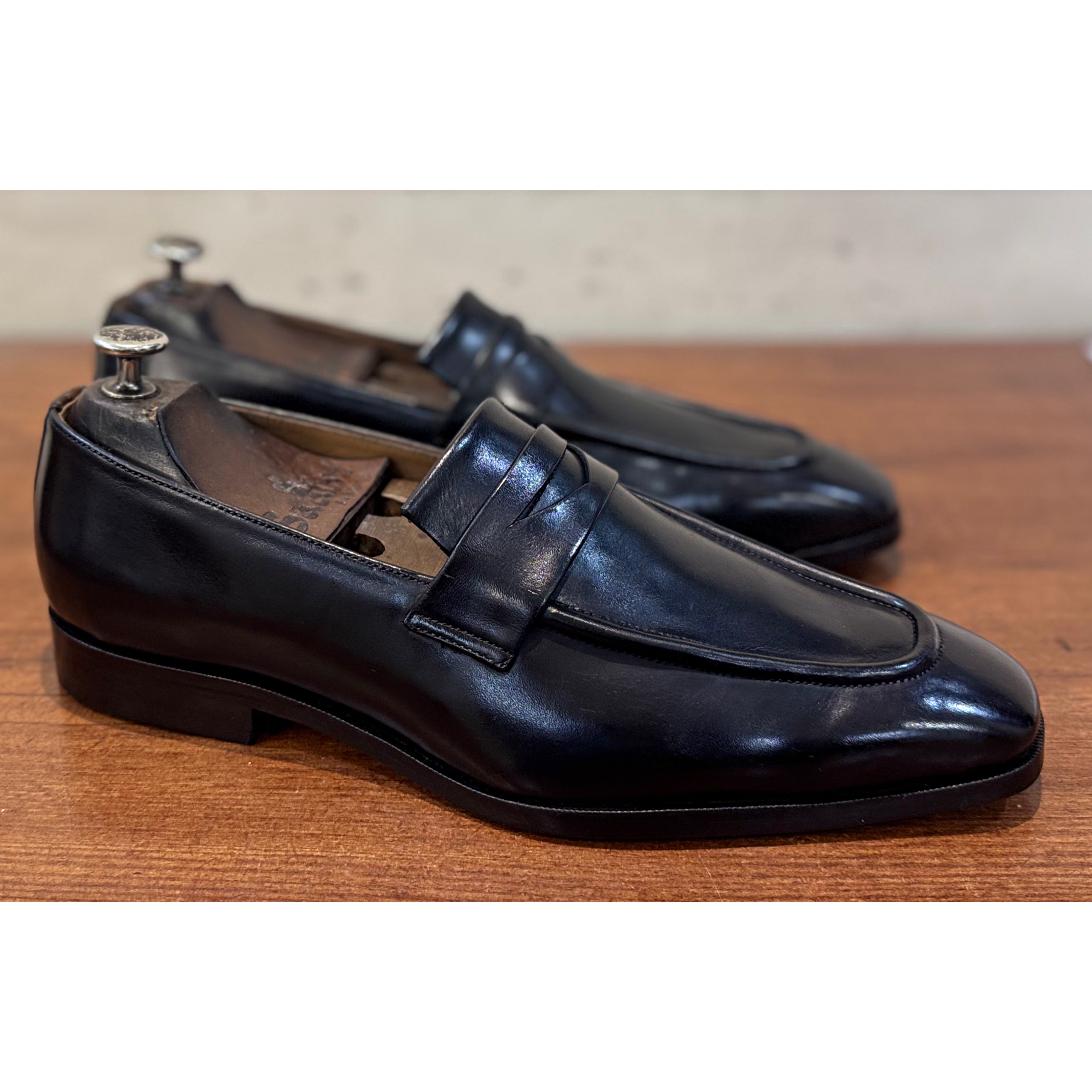 Black Penny Loafers Fold