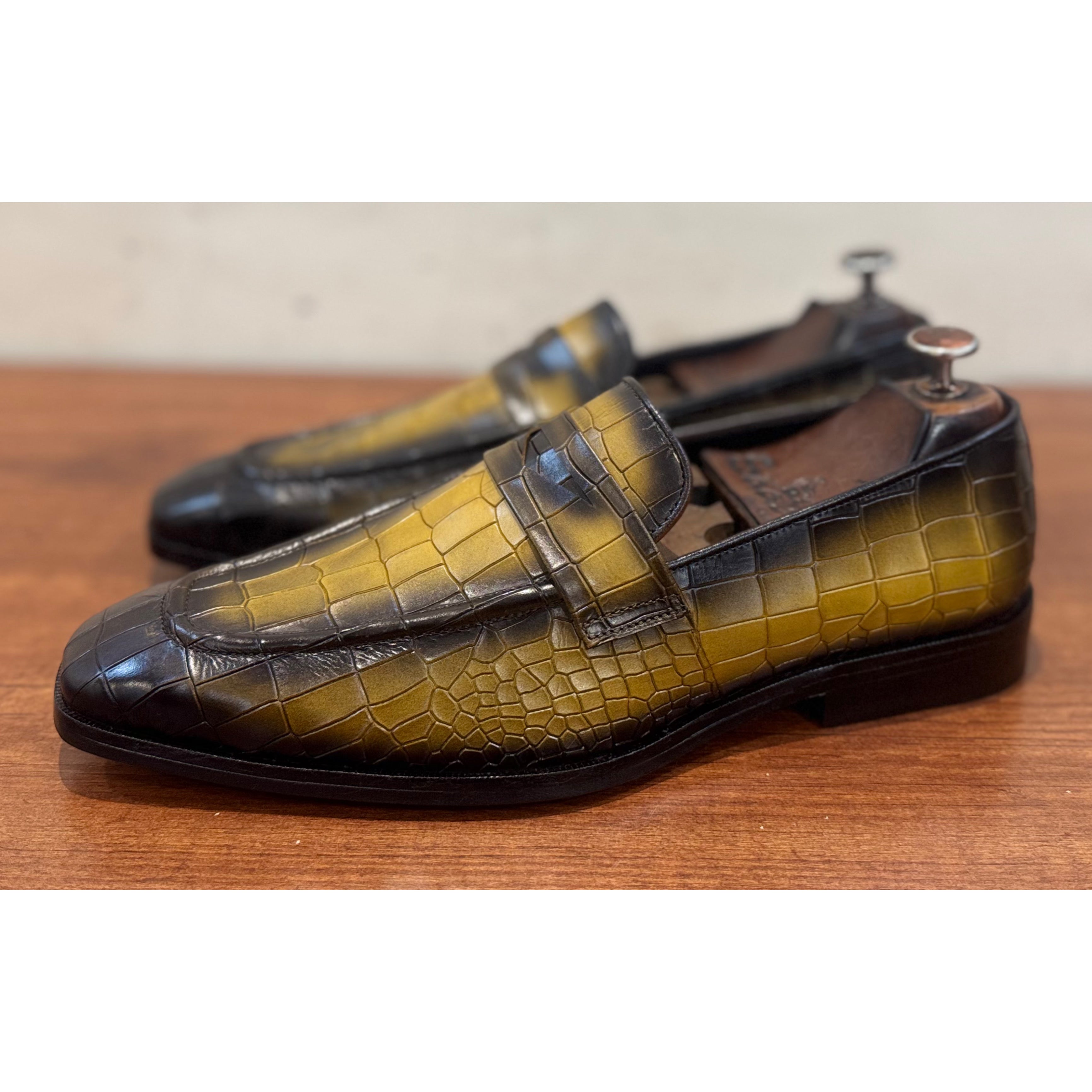 Penny Loafers Croco Yellow