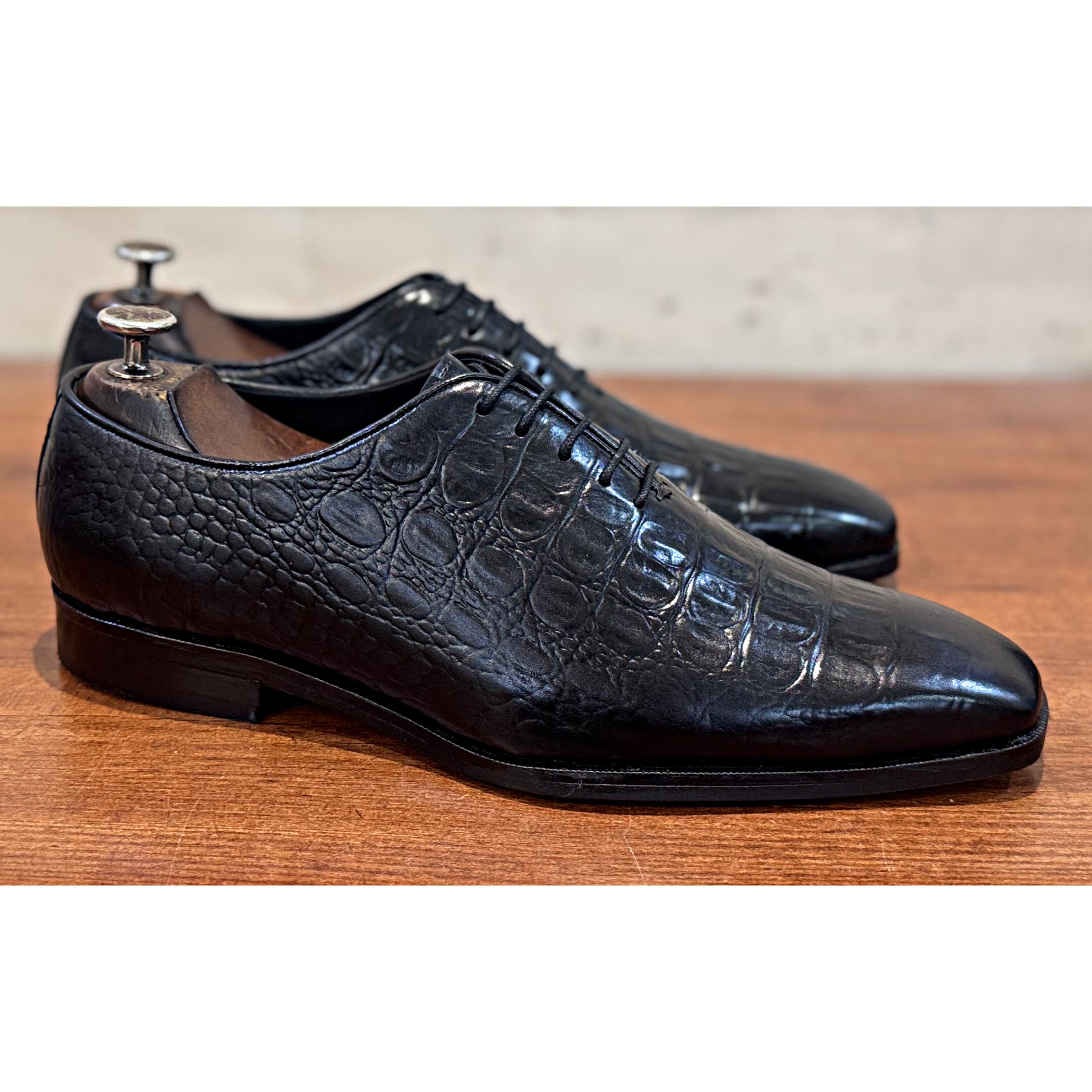 Black Croco Oxfords