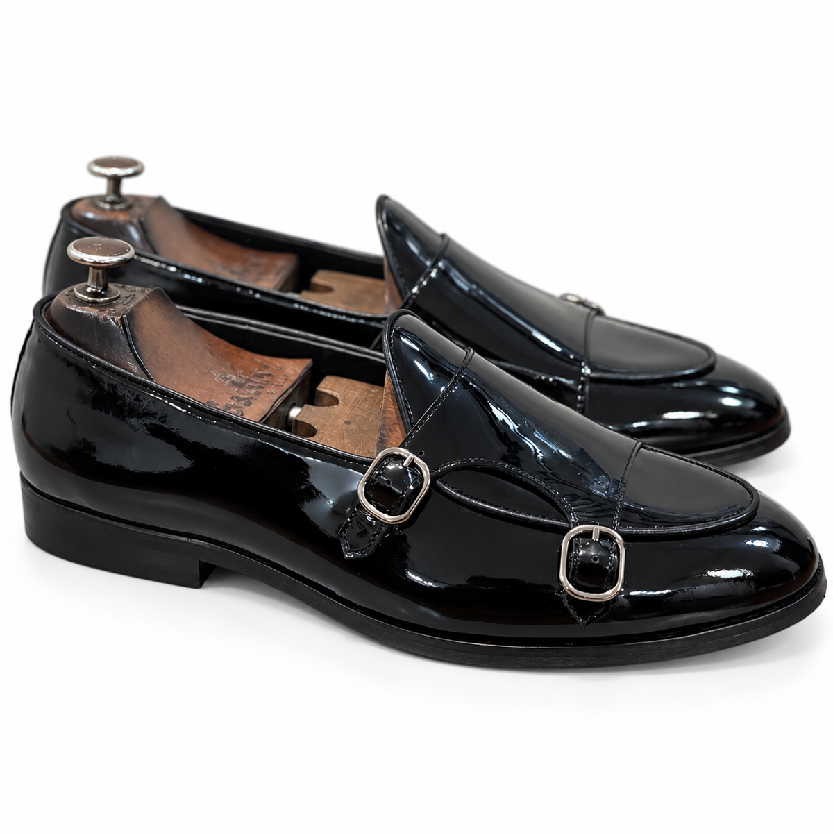 Noir Éclat Double Monk Straps