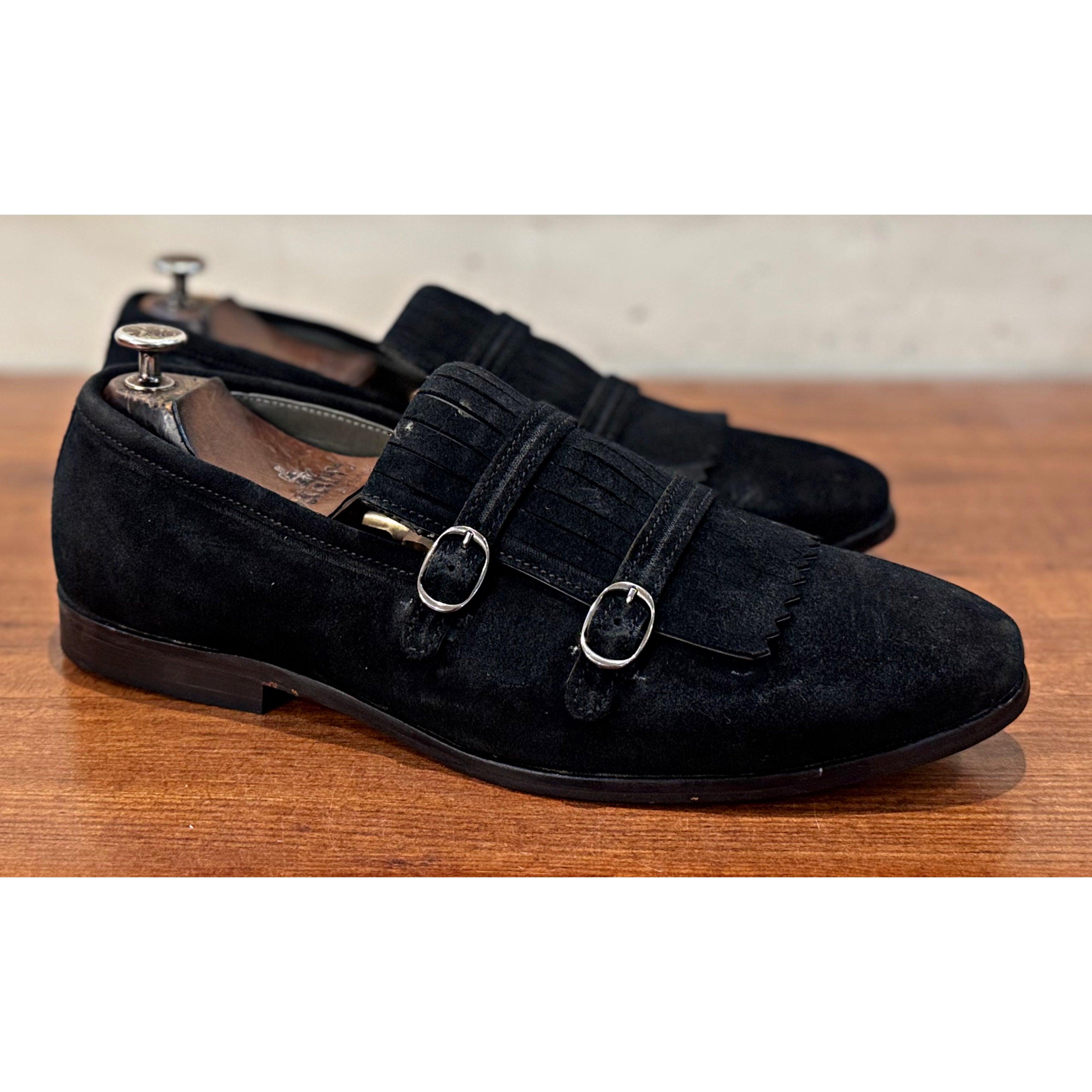 Black Fringe Loafers